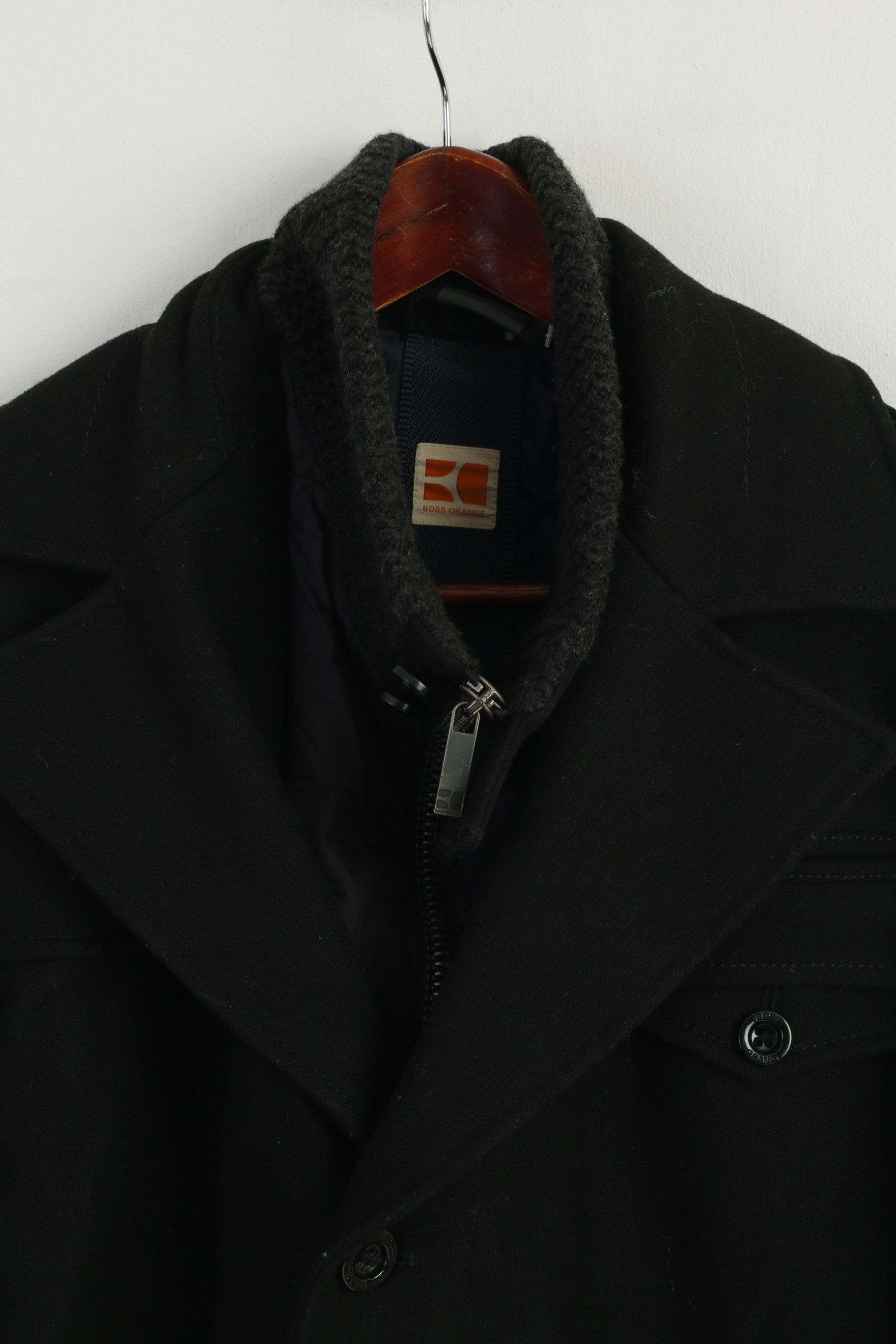 Hugo Boss Boss Orange Men 42 52 M Jacket Black Wool Zip Up 8821 Size US M / EU 48-50 / 2 - 2 Thumbnail