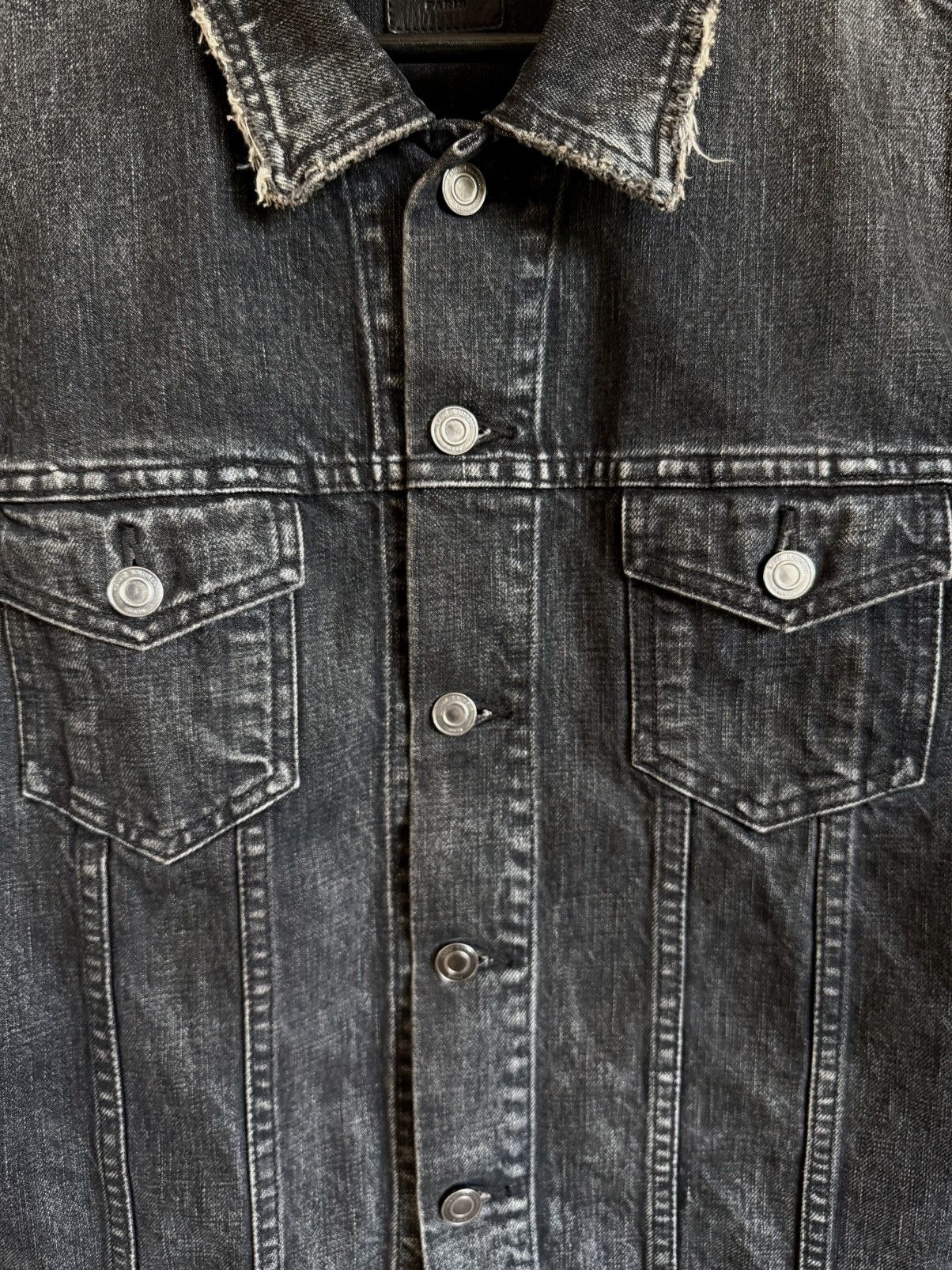 Saint Laurent Paris SS13 Distressed DJ01M Trucker Jacket - Hedi Slimane Size US L / EU 52-54 / 3 - 3 Thumbnail