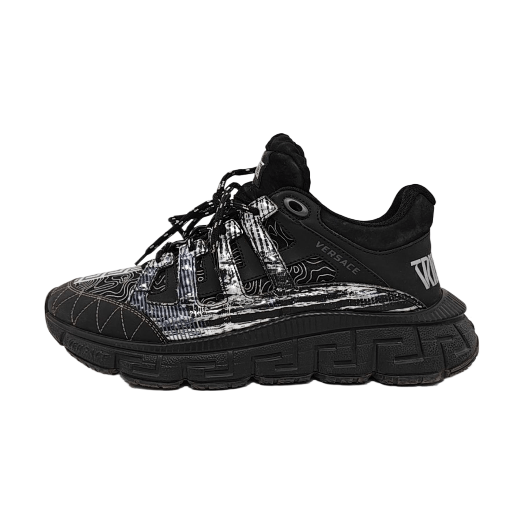 Versace Versace Black Greca Trigreca Sneakers Size 43 Size US 10 / EU 43 - 1 Thumbnail