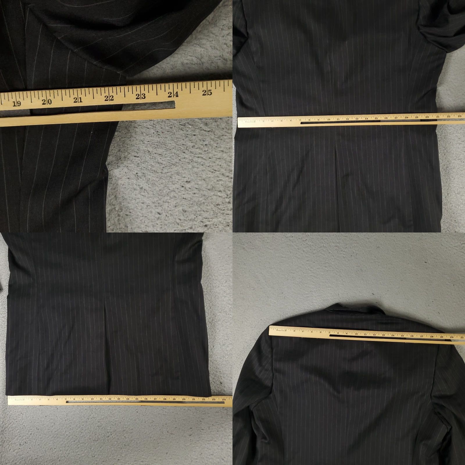Brooks Brothers Brooks Brothers Suit Jacket Mens 42R Black Pinstripe Wool Regular Fit Classic Size 42R - 8 Thumbnail