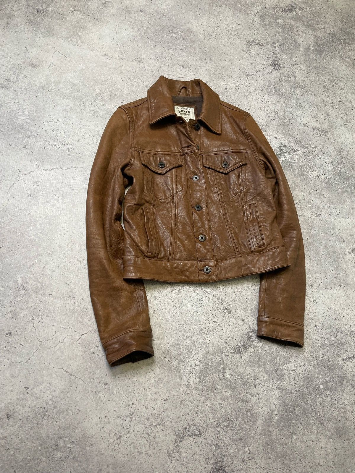 Levi's Vintage Levi’s Leather Brown Jacket Travis Scott Style Size S / US 4 / IT 40 - 4 Thumbnail