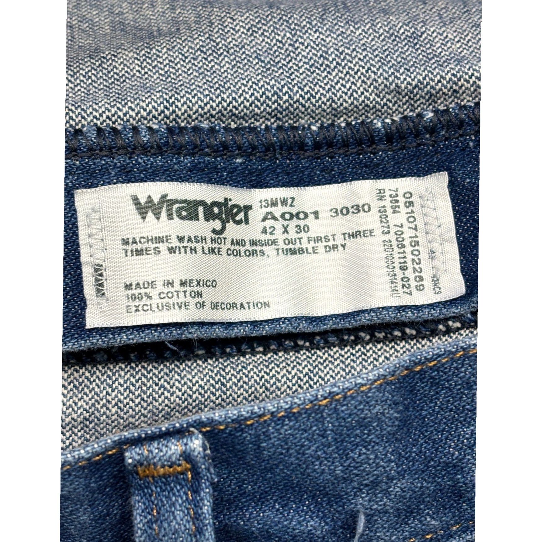Wrangler Wrangler Jeans Mens 42x30 Blue Denim 13MWZ Cowboy Cut Original Fit Western Work Shirt? Size US 42 / EU 58 - 5 Thumbnail