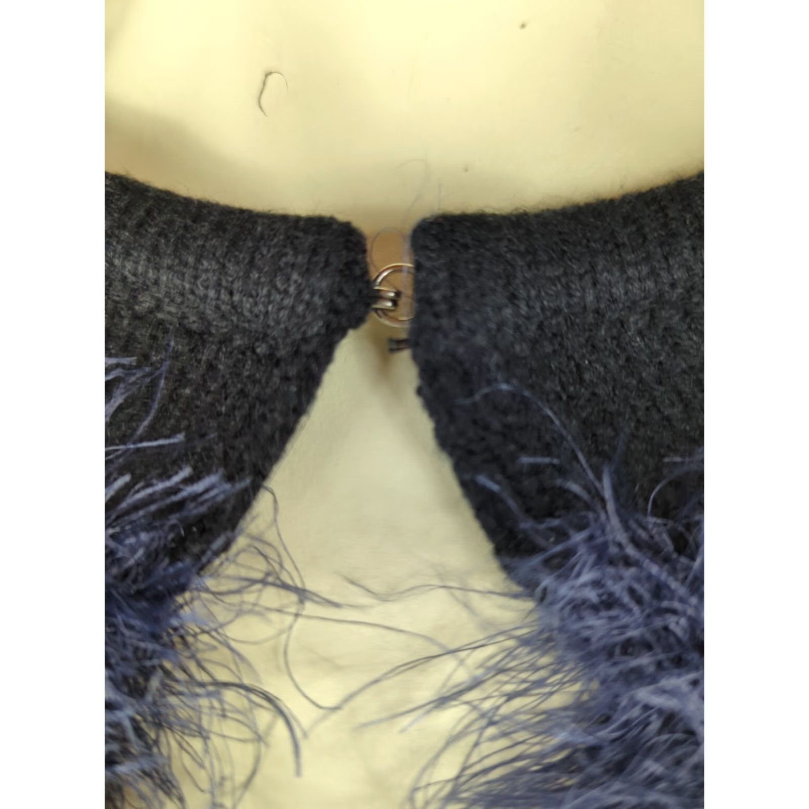 Vintage ROMEO & JULIET COUTURE Cardigan Sweater WOMENS M BLUE Stripe Open Knitted Long Sleeve Round Neck Size M / US 6-8 / IT 42-44 - 3 Thumbnail