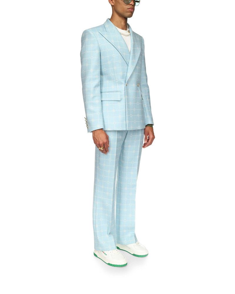 Casablanca o1mle0326 Double Breasted Jacquard Jacket in Blue Size US S / EU 44-46 / 1 - 5 Thumbnail