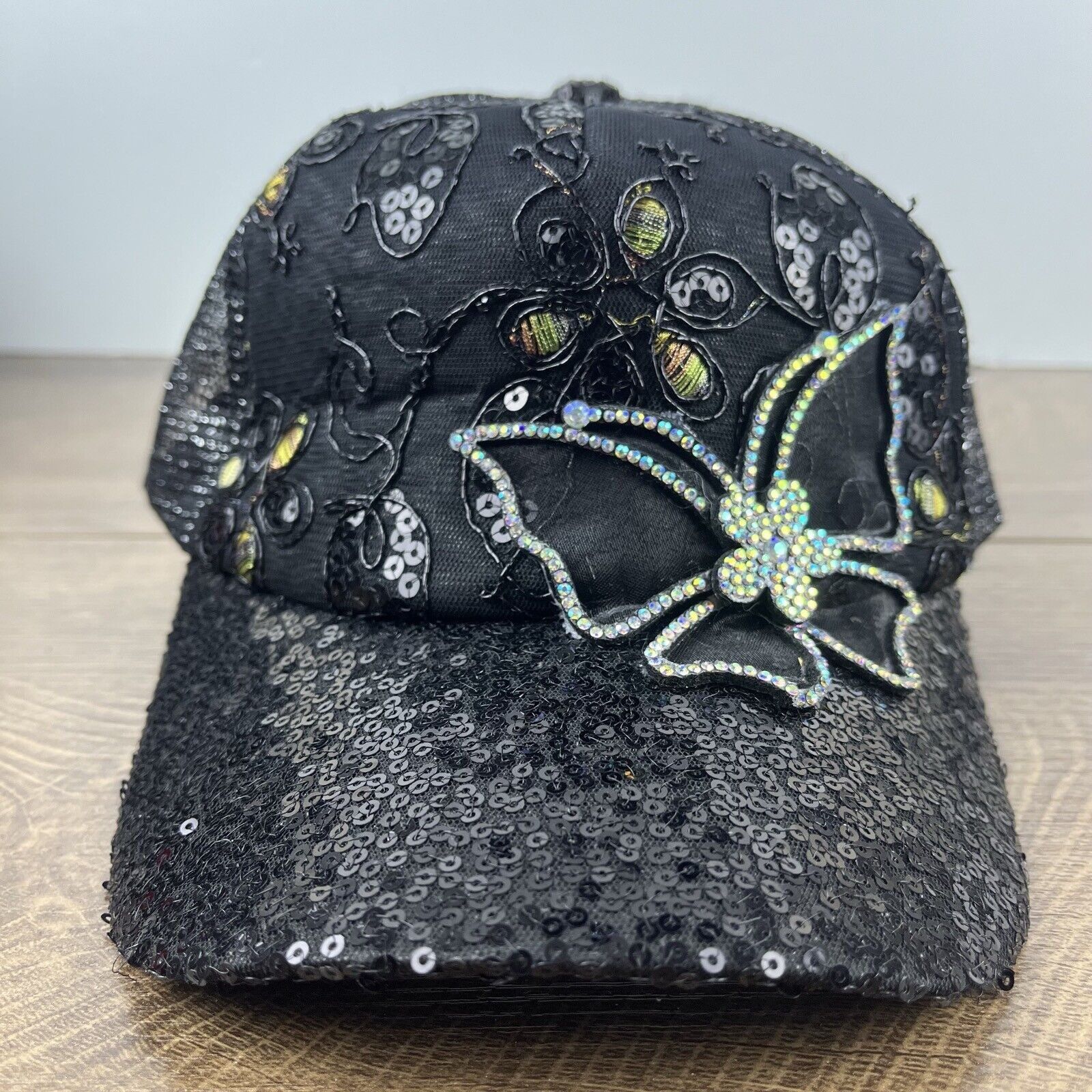 Other Flower Hat Black Flower Hat Black Cap Hat Adjustable Hat Bla Size ONE SIZE - 3 Thumbnail