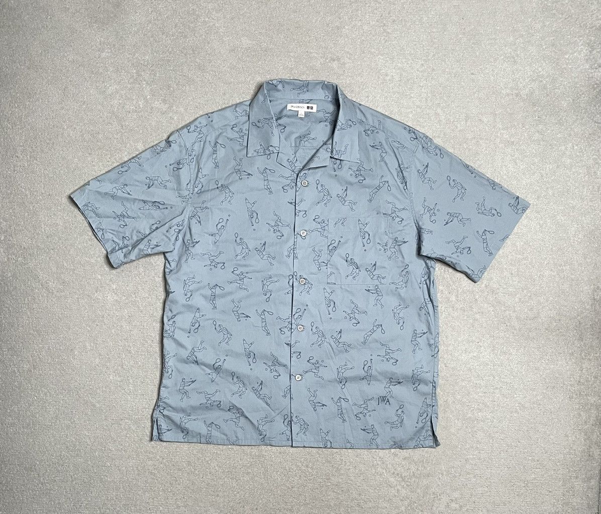 JW Anderson × Uniqlo Vintage Blue Figured Shirt Uniqlo J.W. Anderson Tenis Size US XL / EU 56 / 4 - 1 Thumbnail
