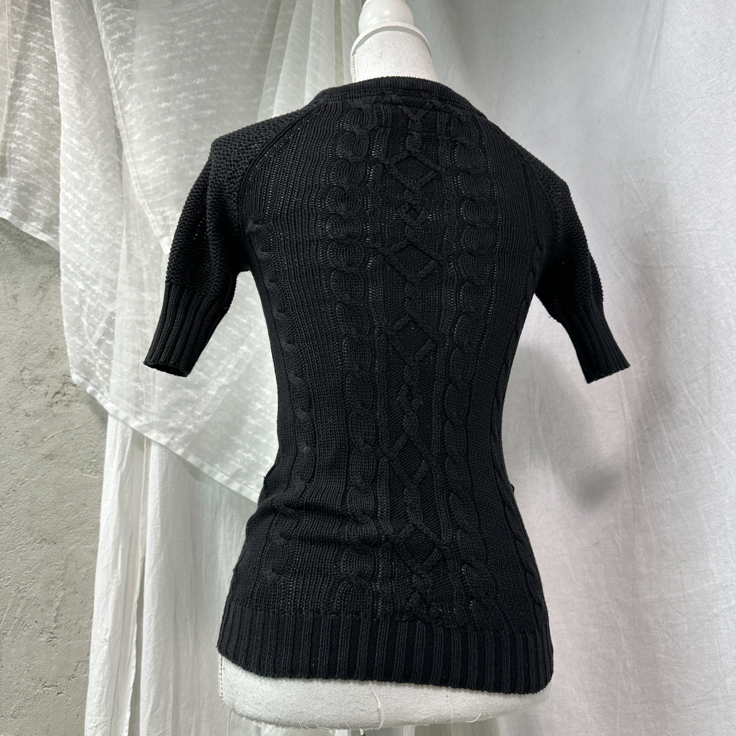 Vintage Vintage Grunge Knitted Fitted Short Sleeve Sweater Y2K Size XS / US 0-2 / IT 36-38 - 6 Thumbnail