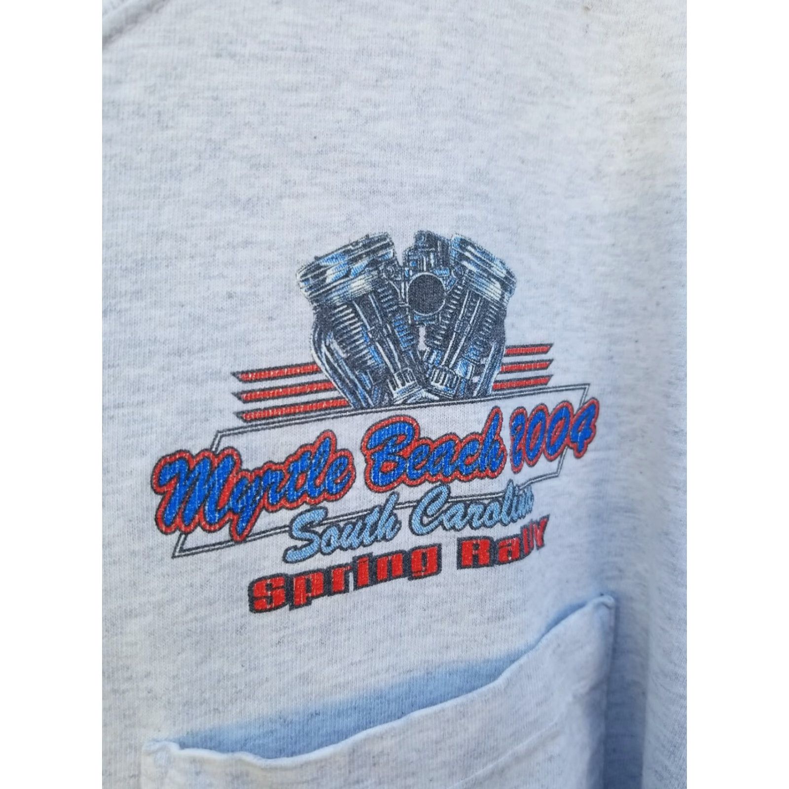 Vintage Vintage Myrtle Beach Spring Break Motorcycle Rally harley hog Shirt xl gray Crew Neck XL Adult Men 90s Vintage Print Shirt Men Size US XL / EU 56 / 4 - 4 Thumbnail