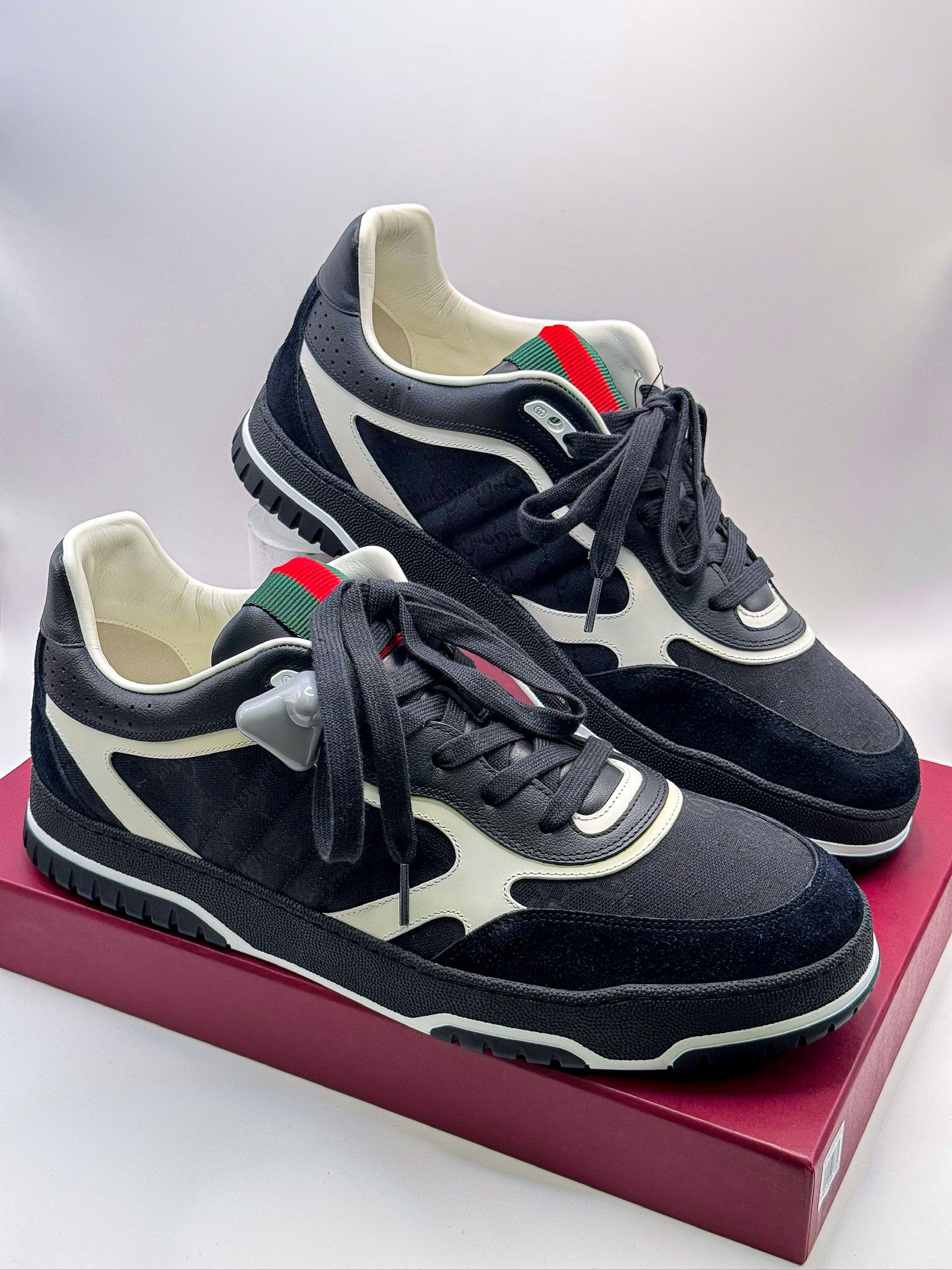 Gucci Gucci Re-Web GG Supreme Monogram Black Luxury Sneakers Size US 13 / EU 46 - 2 Thumbnail