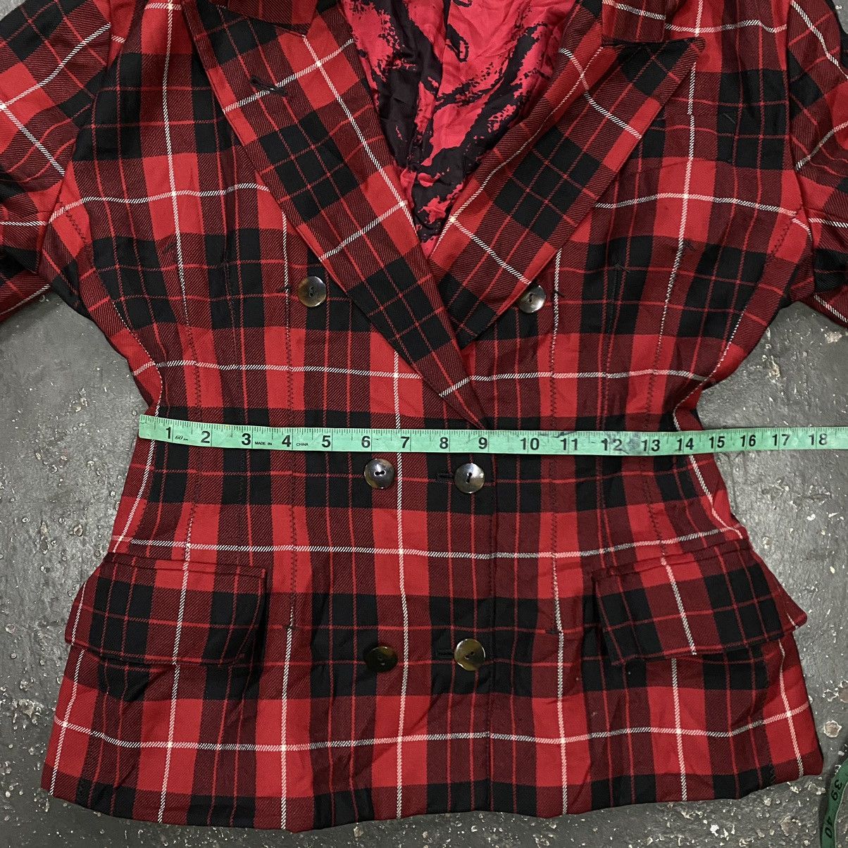 Jean Paul Gaultier Vintage Jean Paul Gaultier Red Tartan Hourglass Jacket Size 40S - 7 Thumbnail