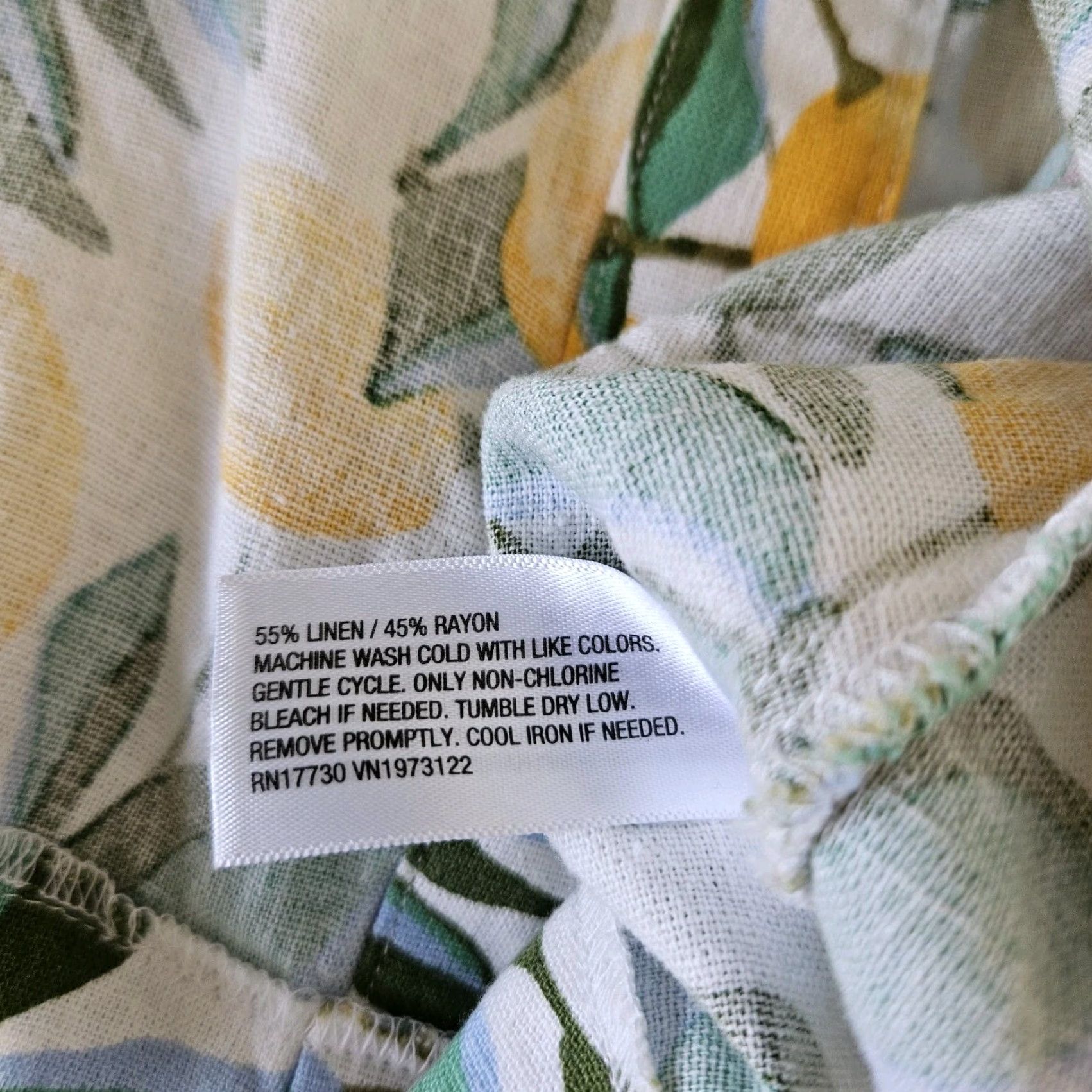 Vintage Ava & Viv Tank Top Womens 3X Yellow Linen Blend Rayon Print Size XXL / US 16-18 / IT 52-54 - 4 Thumbnail