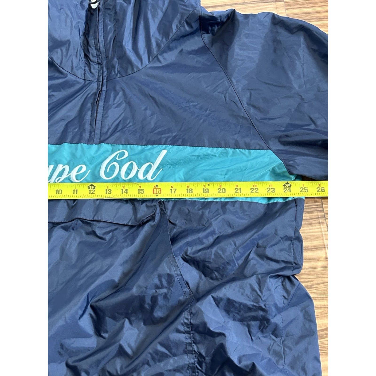 Vintage Cuffy's Cape Cod Long Sleeve Hoodie 2XL Mens Blue Nylon 1/4 Zip Windbreaker Pockets Size US XXL / EU 58 / 5 - 3 Thumbnail