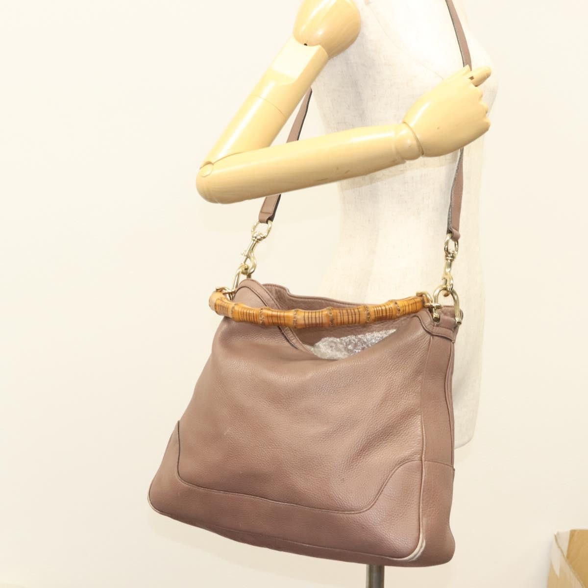 Gucci GUCCI Bamboo Hand Bag Leather Pink Gold Size ONE SIZE - 22 Thumbnail