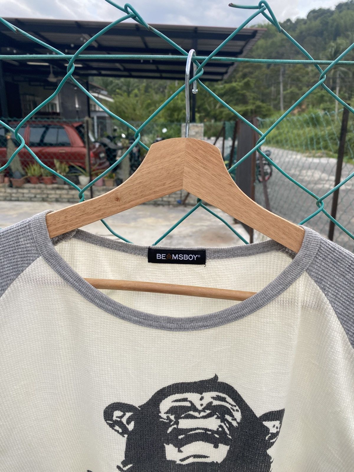 Beams Japan Beams boy monkey waffle raglan tshirts Size US S / EU 44-46 / 1 - 6 Thumbnail