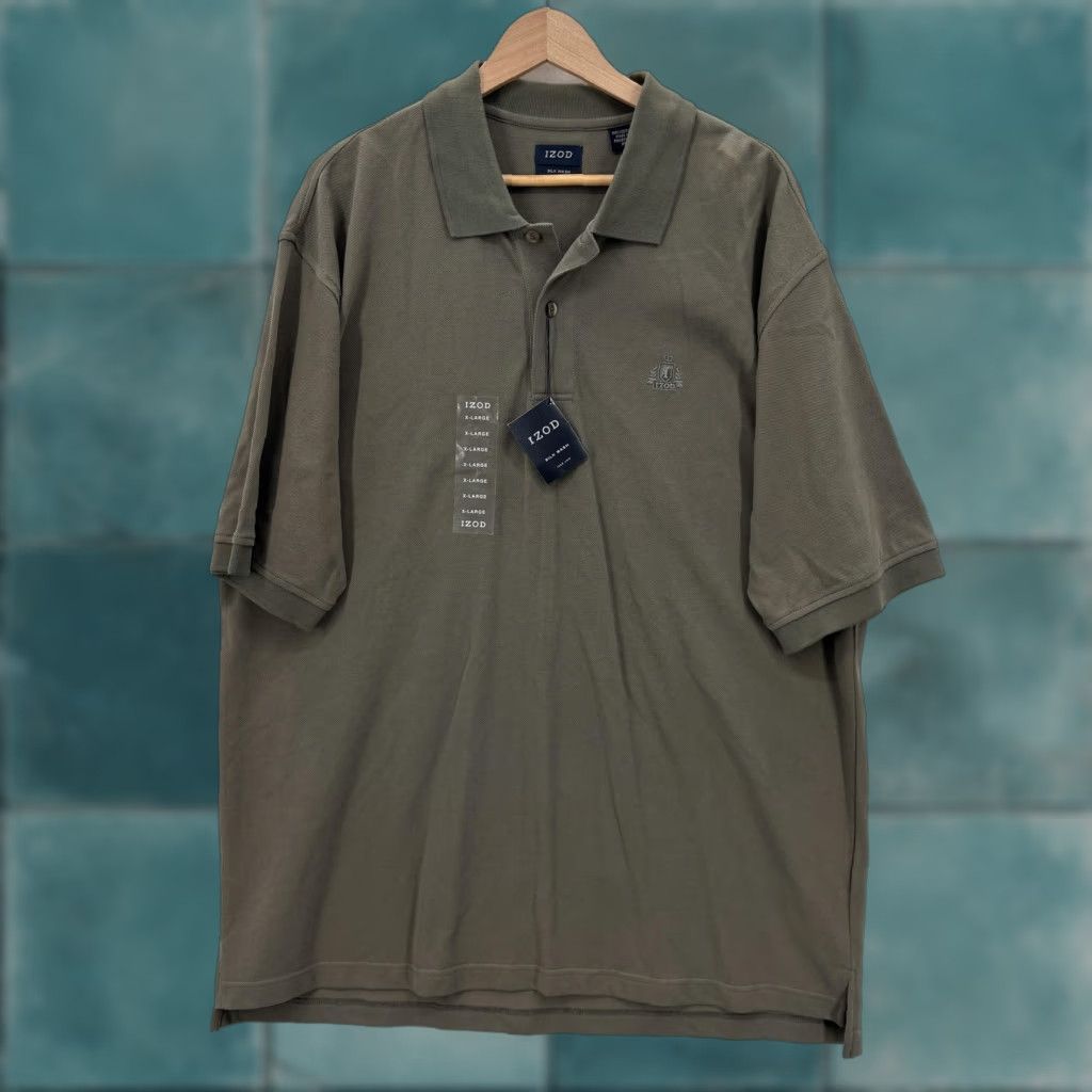 Izod VINTAGE IZOD Silk Wash Polo Shirt Mens XL Green Short Sleeve Solid Cotton Casual NWT Size US XL / EU 56 / 4 - 1 Thumbnail