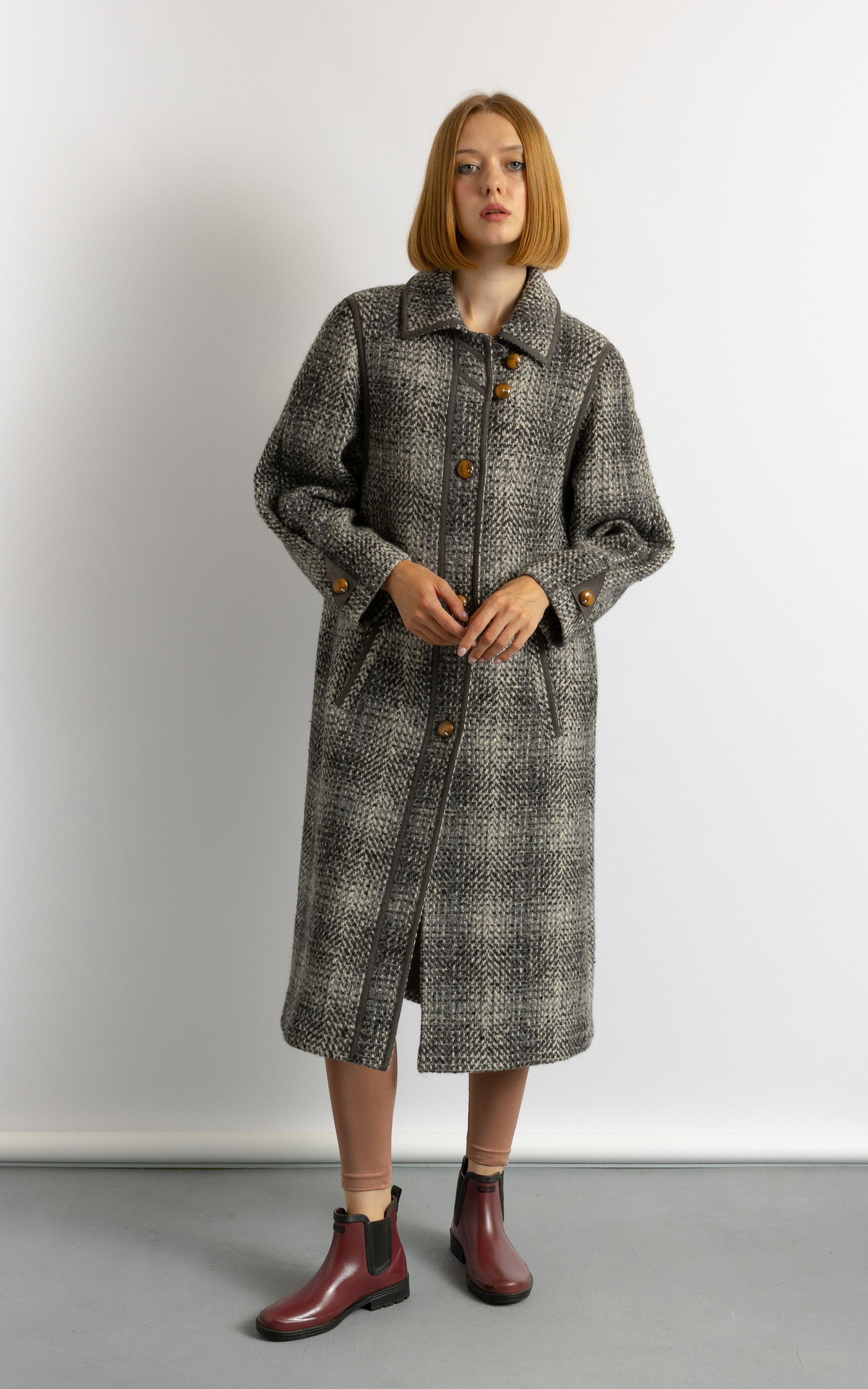 Vintage Lambswool Coat Women 60s fall coat long wool coat 5951 Size M / US 6-8 / IT 42-44 - 3 Thumbnail