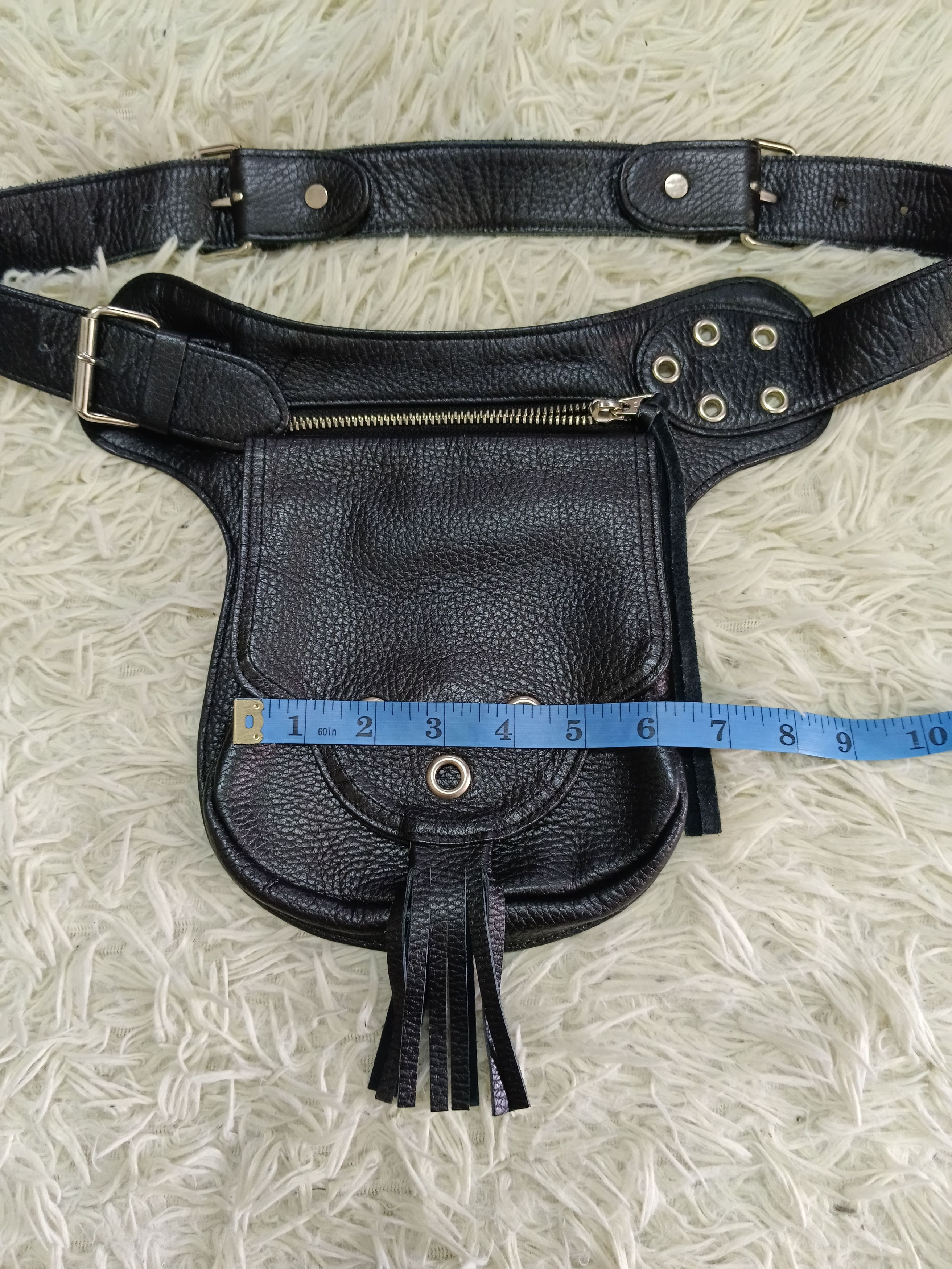 Leather LEATHER BLACK EIKO KONDO WAIST BAG(MAX SIZE 35) Size ONE SIZE - 6 Thumbnail