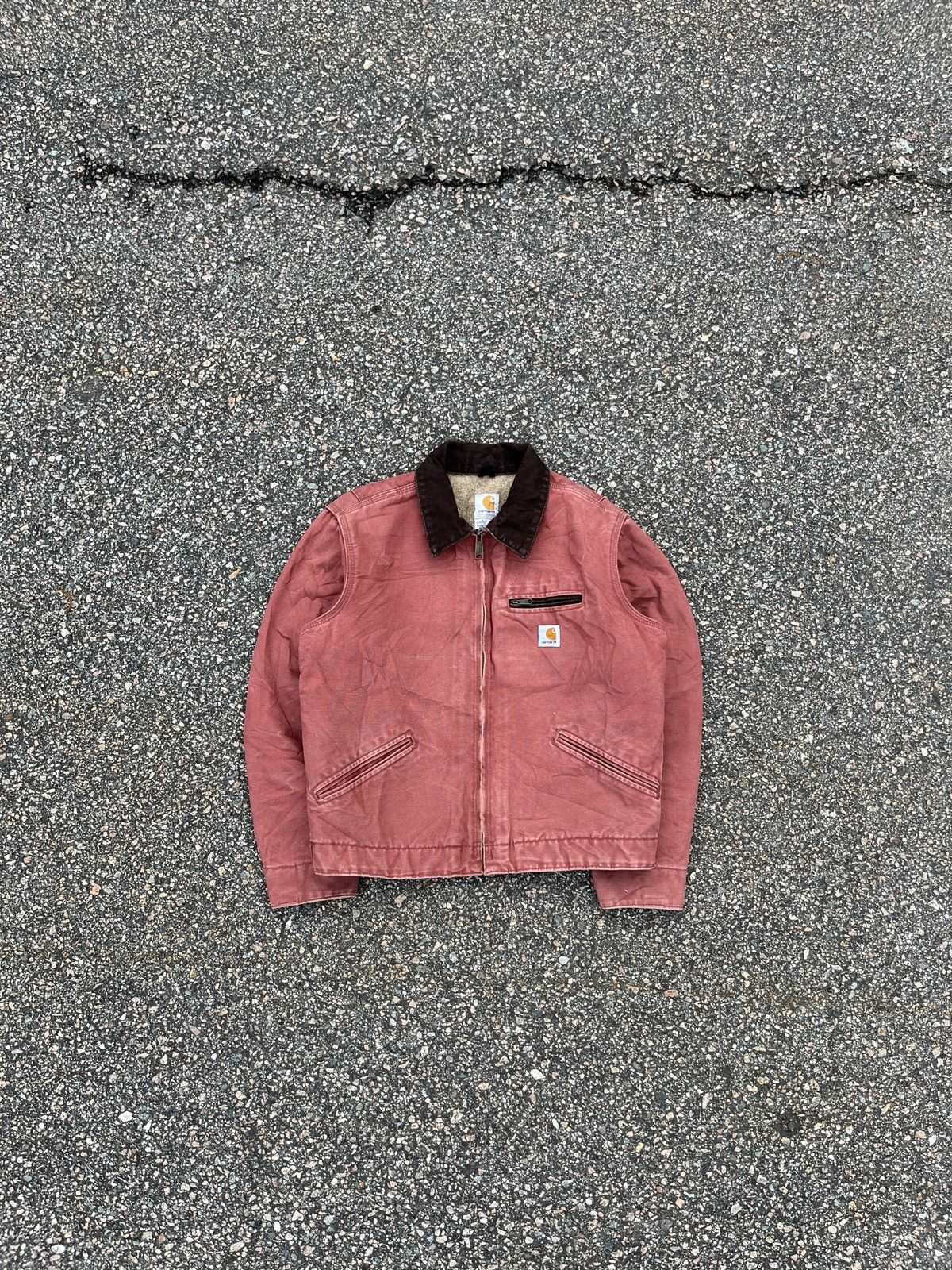 image of Faded Vintage Rose Carhartt Detroit Jacket - Small in Pink, Men's