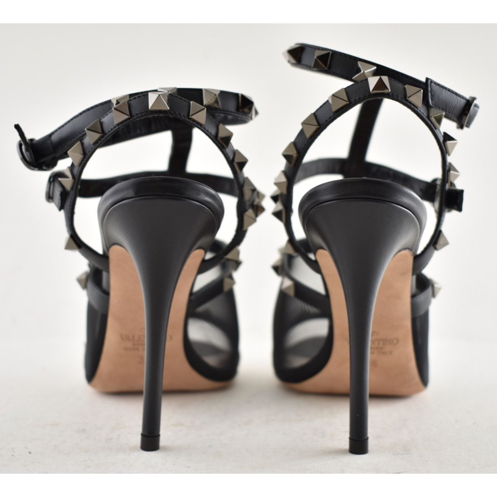Valentino Valentino Rockstud 105 Black Mesh Stud Cage Ankle Size US 6 / IT 36 - 10 Thumbnail