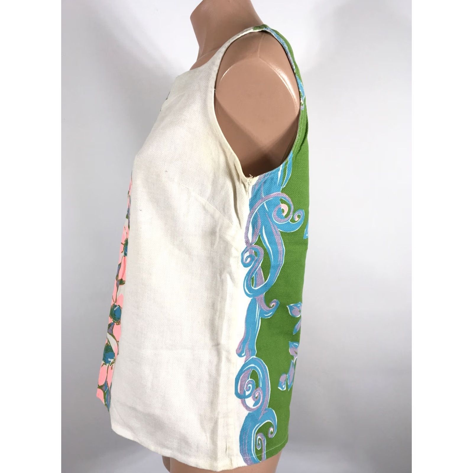 Vintage VINTAGE 60s Neon Boho Shirt Hippie Mod Floral Psychedelic Boxy Sz M/L Size M / US 6-8 / IT 42-44 - 4 Thumbnail