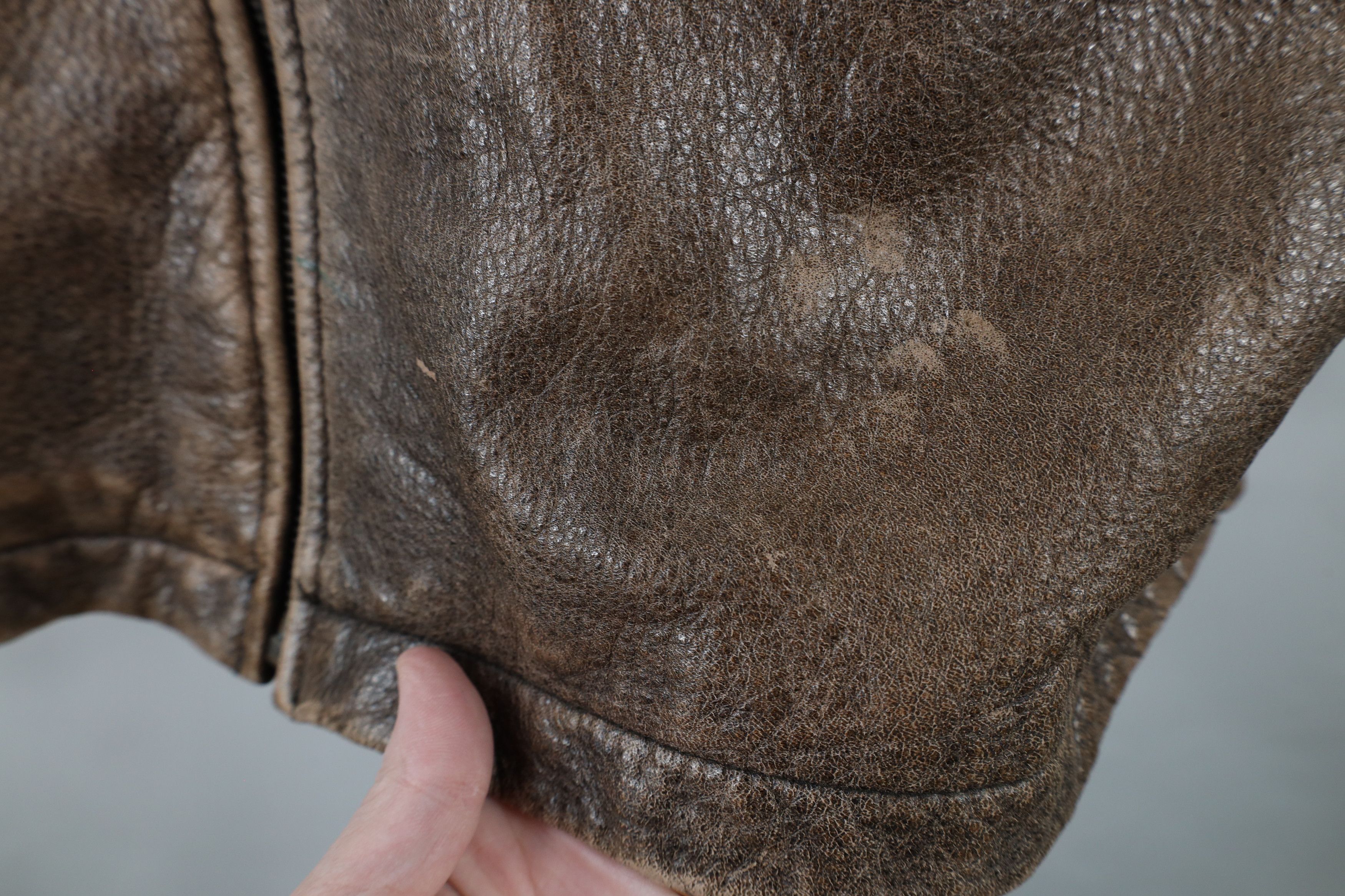 Vintage Vintage 90s Streetwear Distressed Full Zip Leather Jacket Size US XXL / EU 58 / 5 - 4 Thumbnail