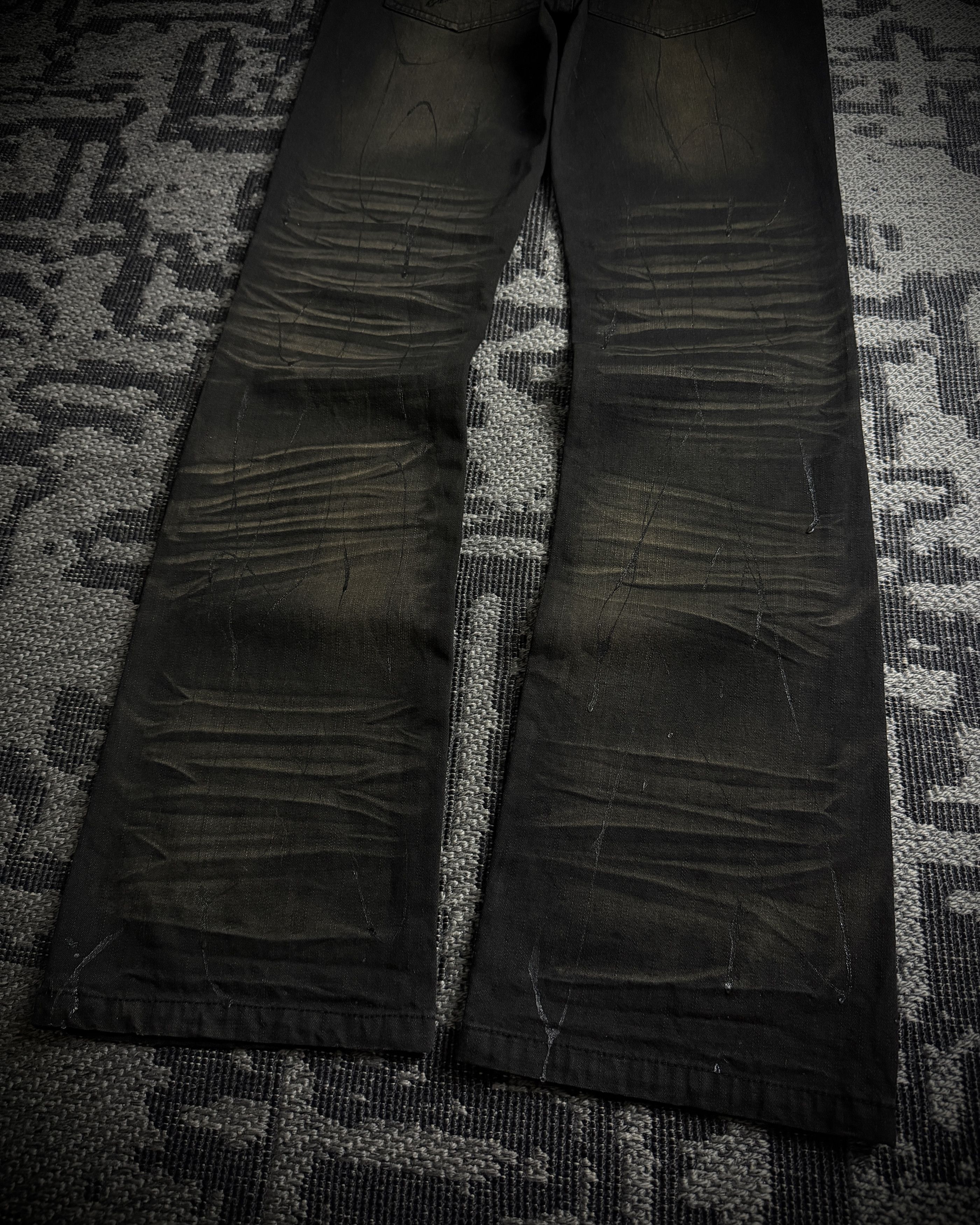 Japanese Brand Xfrm Rust Fade Paint Embroidered Bootcut Denim Size US 33 - 8 Thumbnail