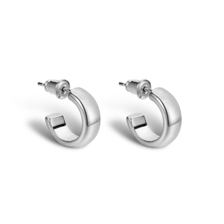 Other Classic Polished C Shape Stud Earrings for Women Size ONE SIZE - 1 Thumbnail