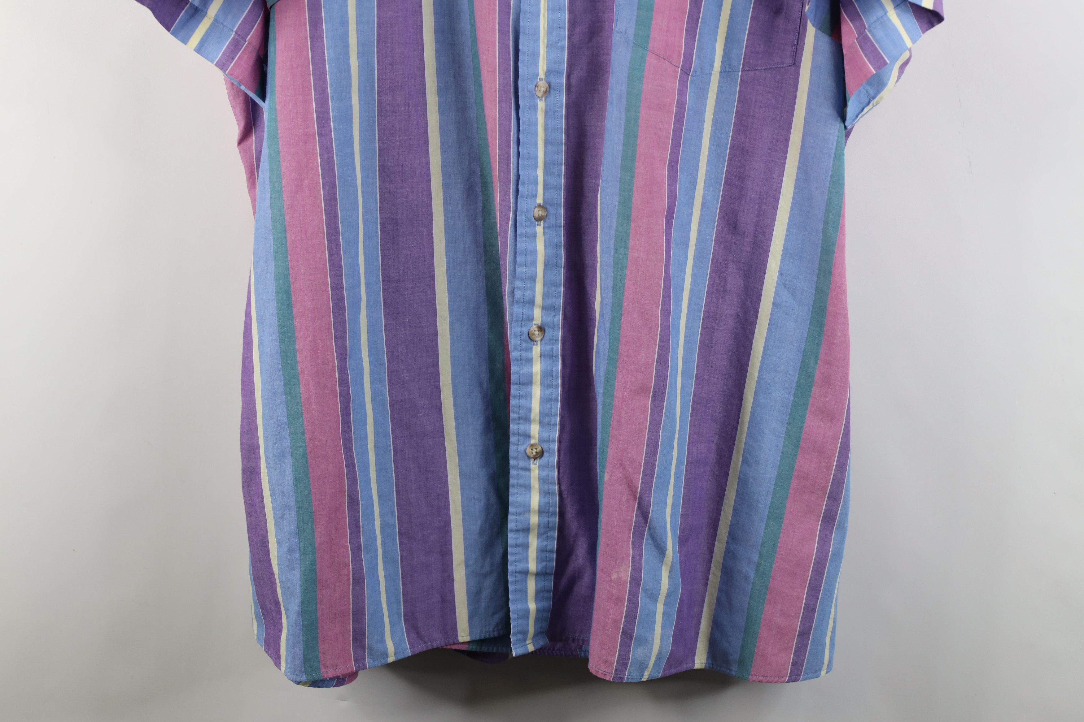 Vintage Vintage 90s Streetwear Rainbow Striped Button Down Shirt Size US XXL / EU 58 / 5 - 3 Thumbnail