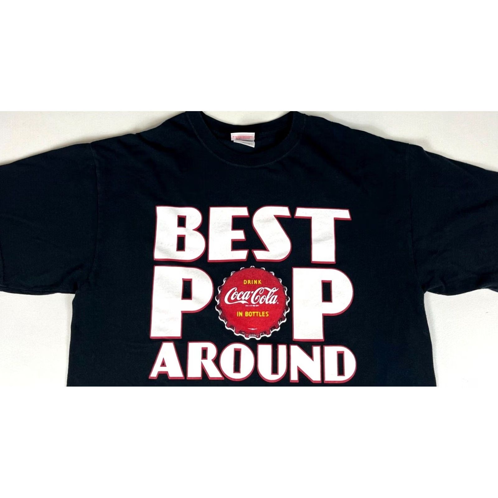 Vintage VINTAGE Coca-Cola Best Pop Around T-Shirt L Adult Black Cotton 2000s Graphic Print Mens Moms Girls Boys Unisex Shirt Size L Size US L / EU 52-54 / 3 - 3 Thumbnail