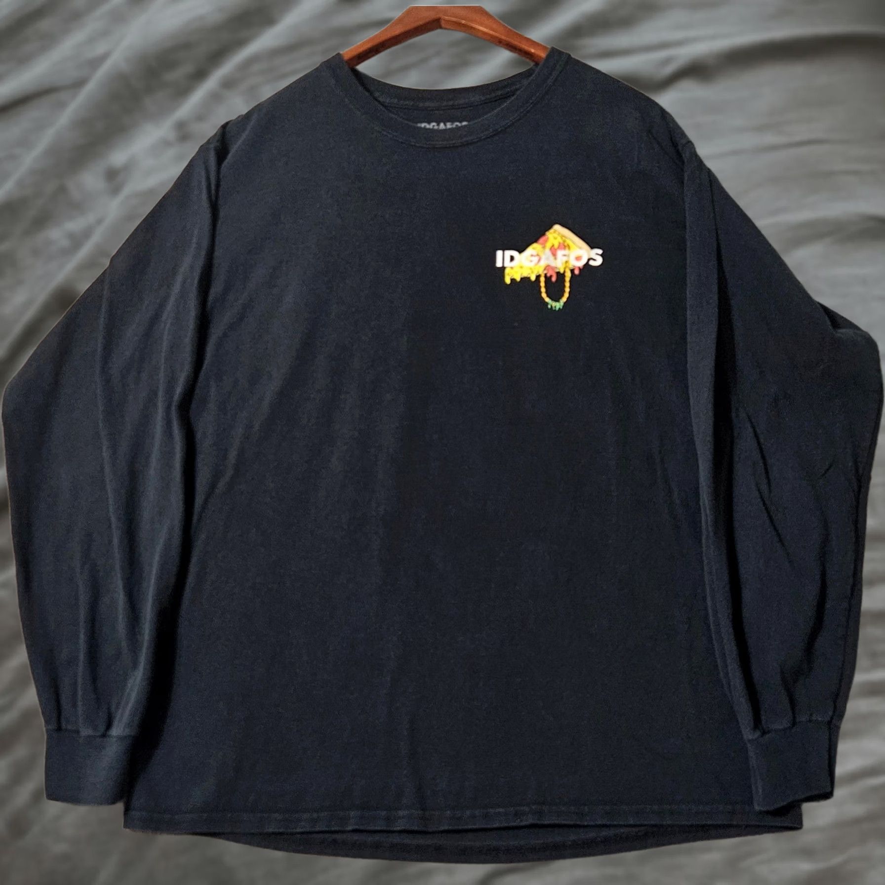 Vintage idgafos Shirt Mens L Black Pizza Slime Size Long Sleeve Graphic Size US L / EU 52-54 / 3 - 1 Thumbnail