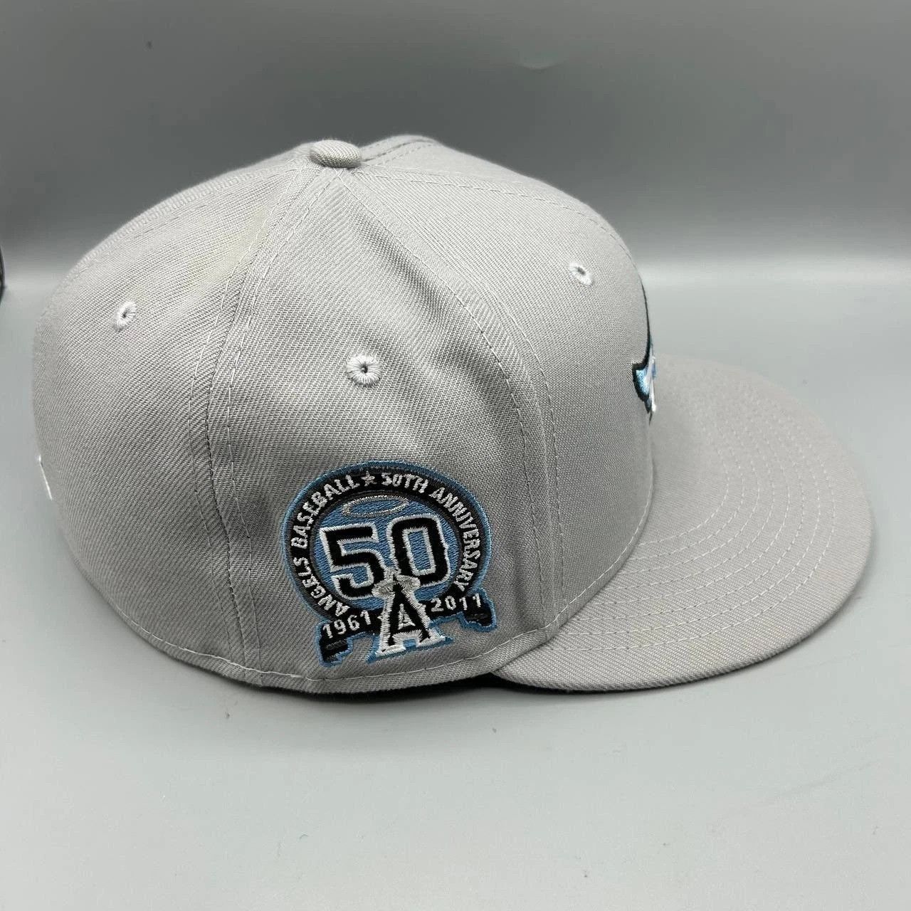 New Era Los Angeles LA Angels Hat 7 3/8 59Fifty New Era MLB Fitted Size ONE SIZE - 6 Thumbnail