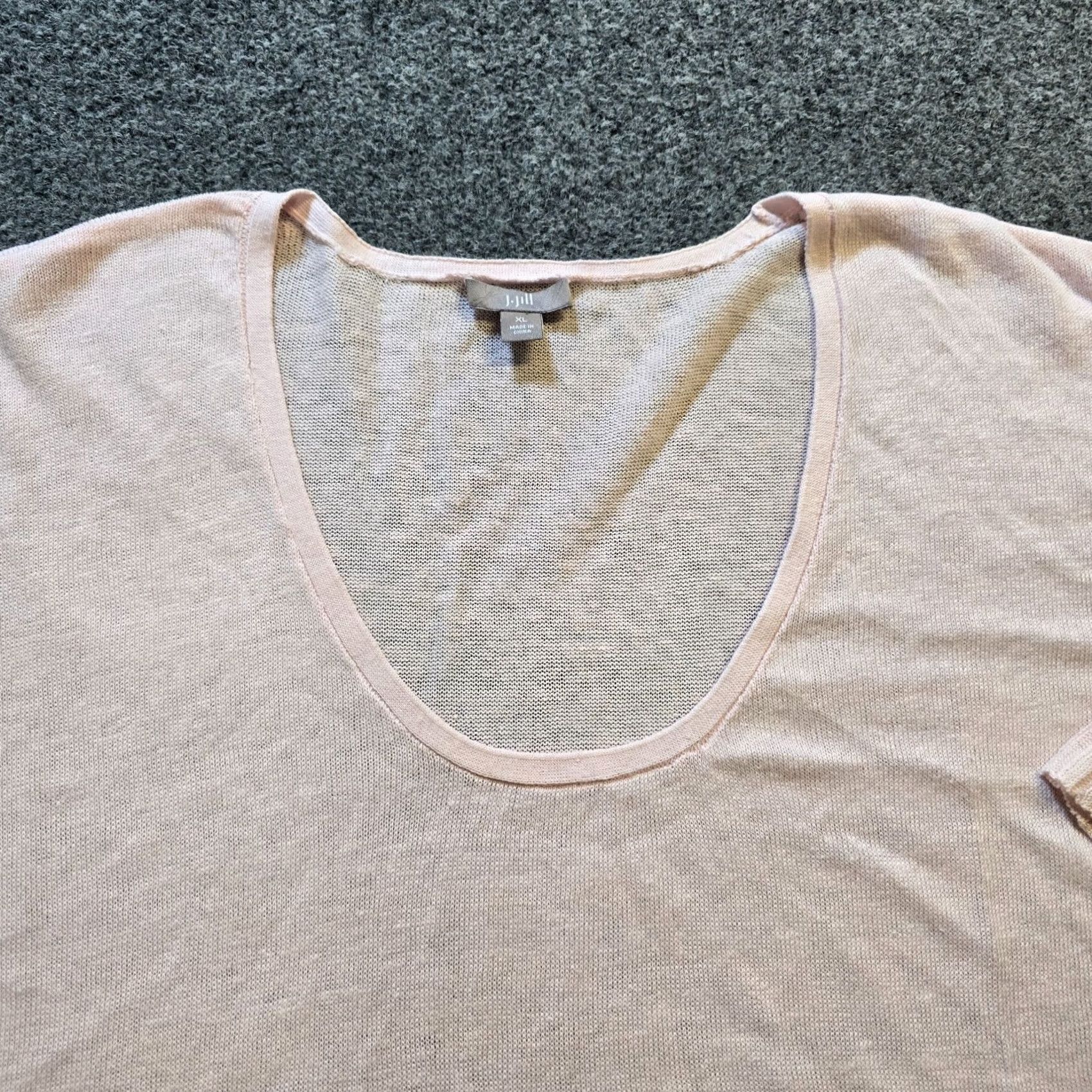 J. Jill J. Jill Sweater Womens XL Pink Linen Blend Knit Oversized Pleated Casual Pullover Shirt Sleeve 3/4 Round Neck Vintage No Size XL / US 12-14 / IT 48-50 - 2 Thumbnail