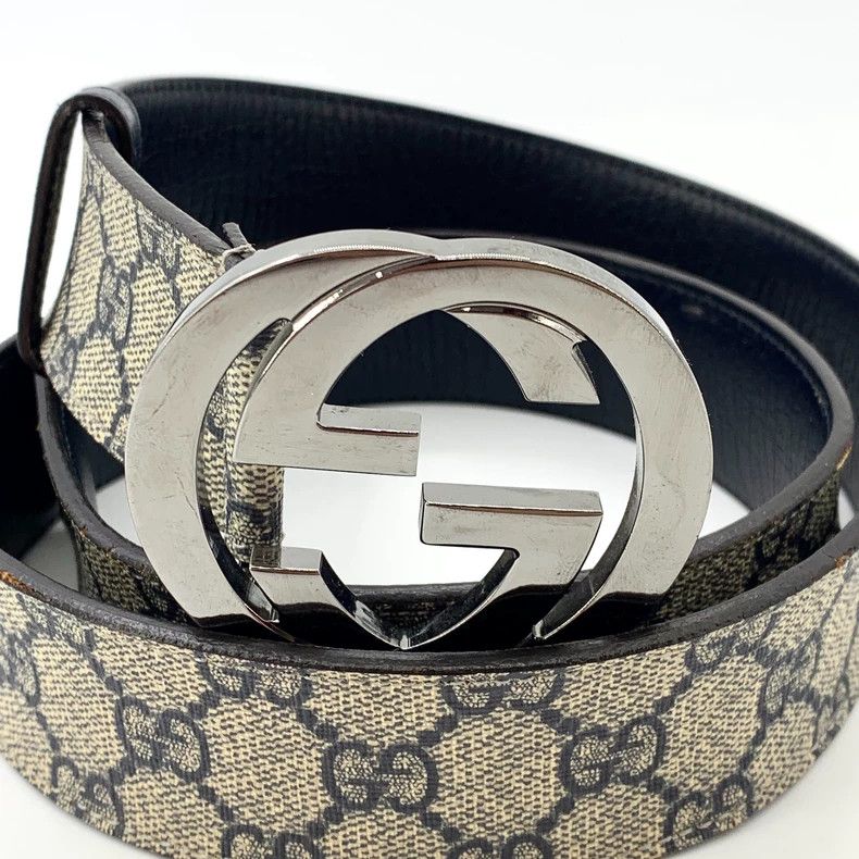 Gucci Gucci Beige logo jacquard print double G buckle belt belt 2 Size ONE SIZE - 2 Thumbnail