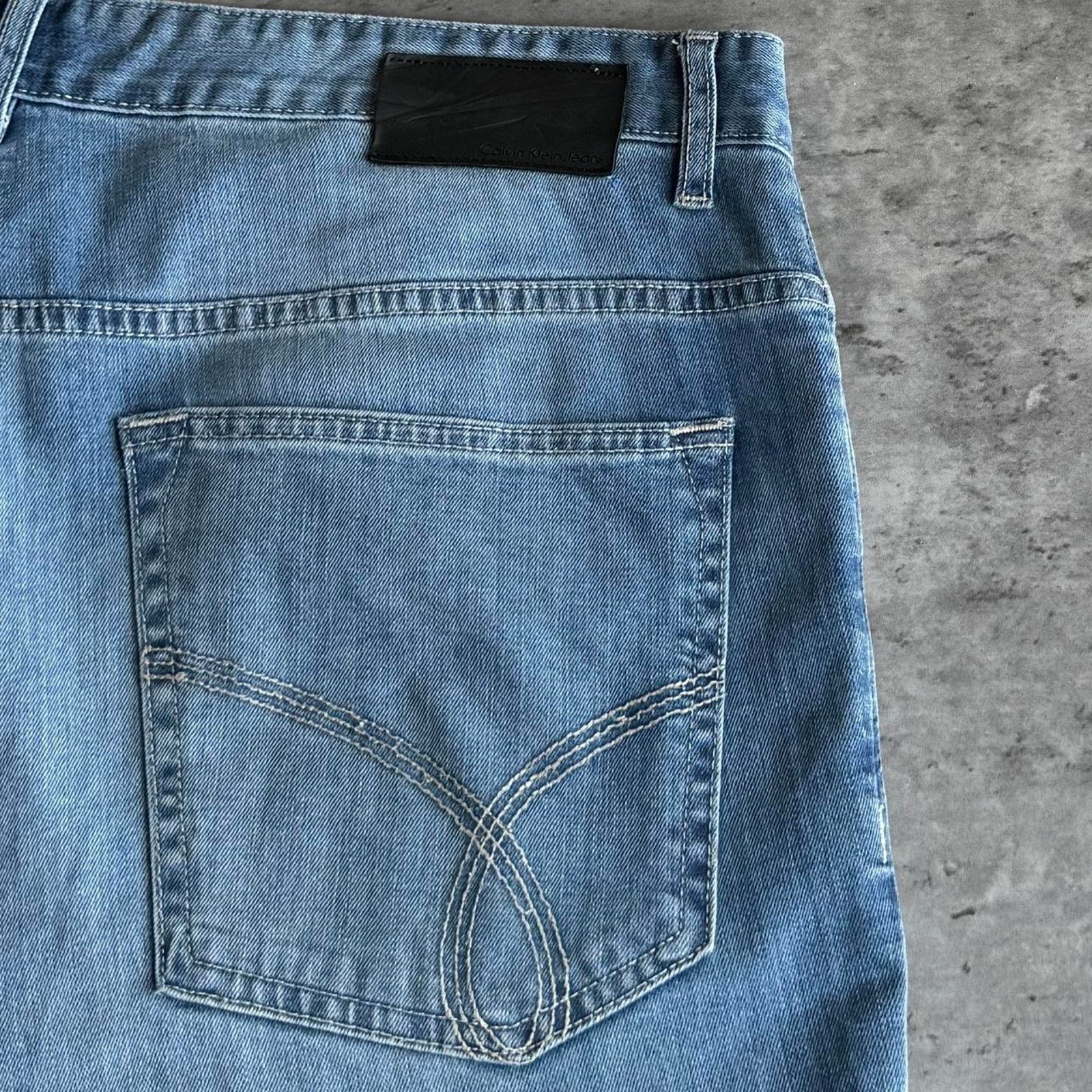 Calvin Klein × JNCO × Vintage Vintage Y2K Calvin Klein Embroidered Opium Baggy Denim Jeans Size US 38 / EU 54 - 3 Thumbnail