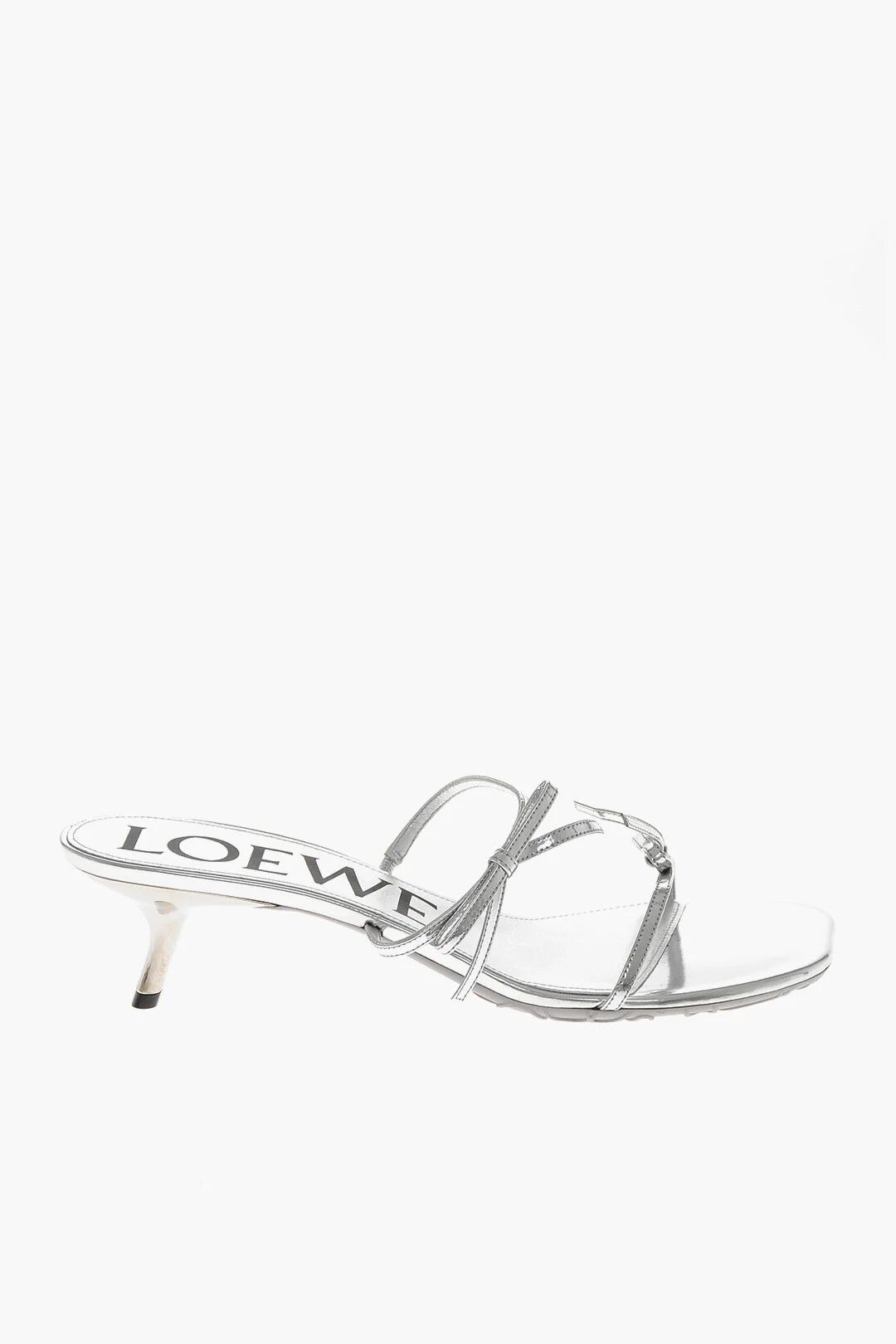 Versace og1mm0426 Lamé Leather Sandals in Silver Size US 7 / EU 40 - 1 Thumbnail
