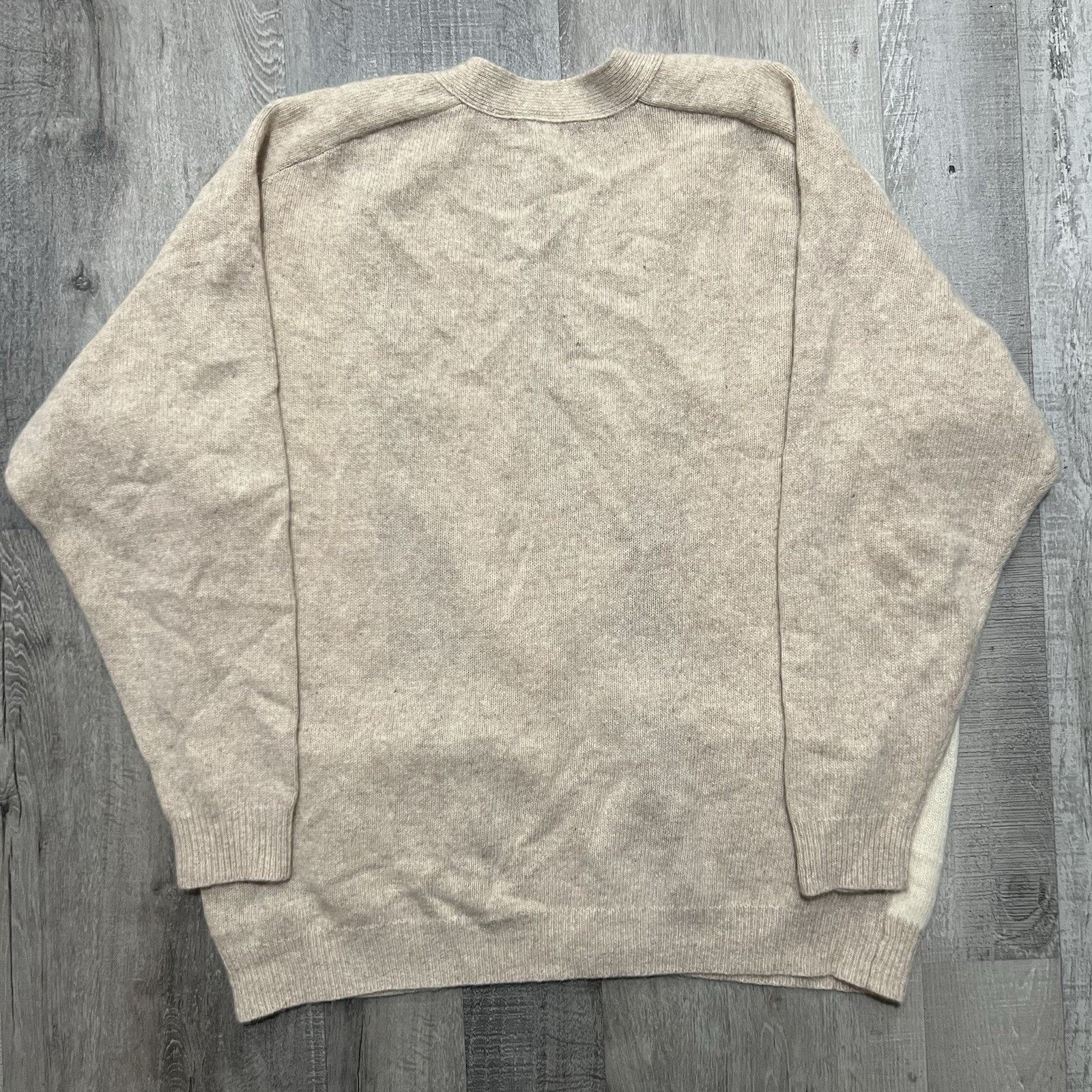 Vintage VTG Lambswool Angora Cardigan Sweater 70s/80s Men's Argyle Size US XL / EU 56 / 4 - 2 Thumbnail