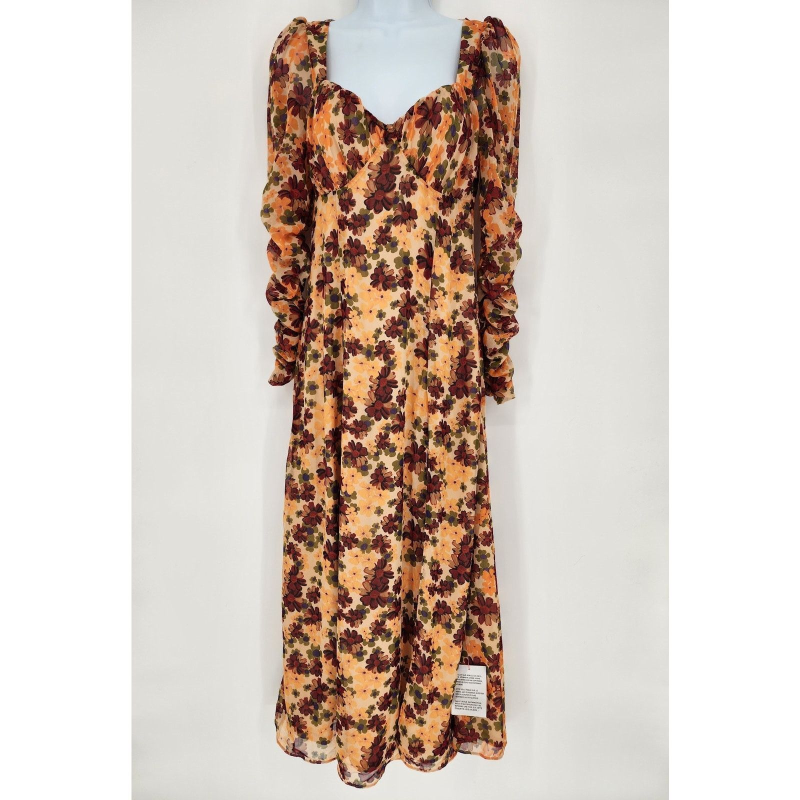 Asos ASOS Design Nude Floral Maxi Dress Women's Size 2 Size XS / US 0-2 / IT 36-38 - 11 Thumbnail