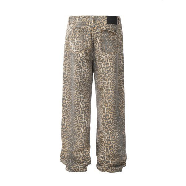 Japanese Brand × Jean American leopard retro street casual loose men's jeans Size US 32 / EU 48 - 3 Thumbnail