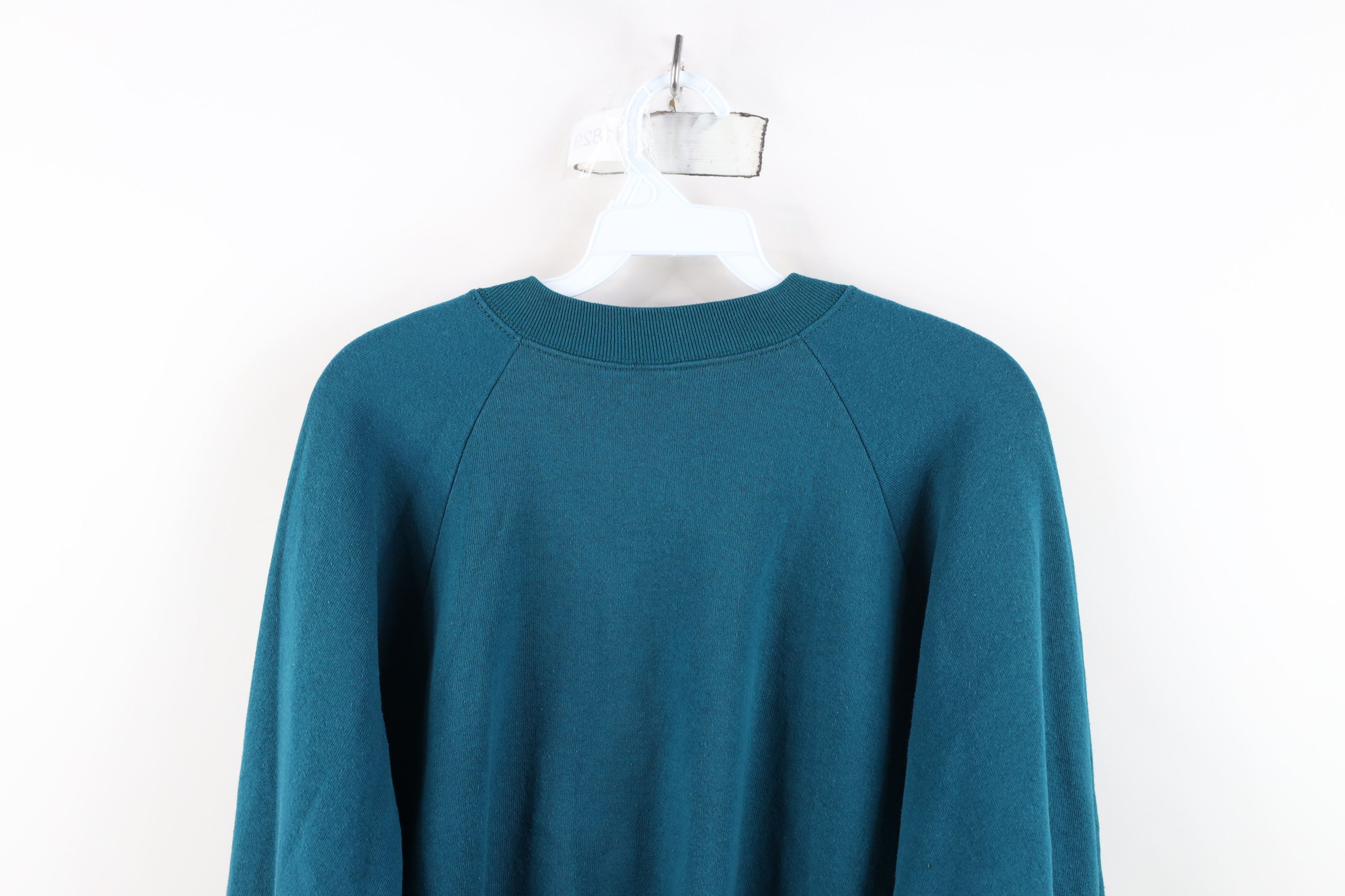 Vintage Vintage 90s Streetwear Heavy Crewneck Sweatshirt Teal USA Size XXL / US 16-18 / IT 52-54 - 12 Thumbnail