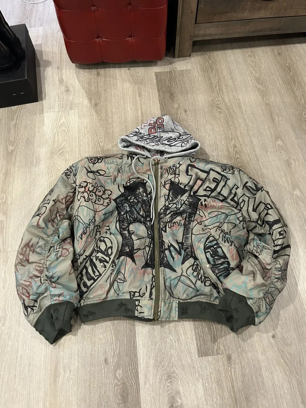 Mowalola Mowalola Graffiti Bomber Jacket | Grailed
