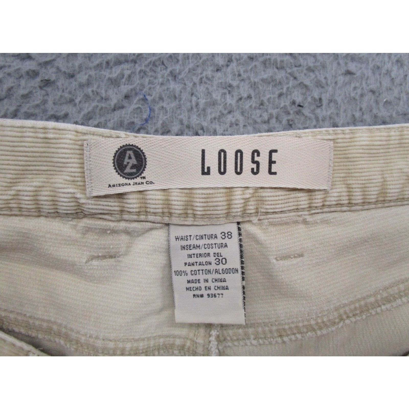Vintage VINTAGE Arizona Jeans Corduroy Pants Mens 38x30 Baggy Relaxed Straight 5-Pocket Beige Cotton Chino Y2K 90s Mens Size US 38 / EU 54 - 4 Thumbnail