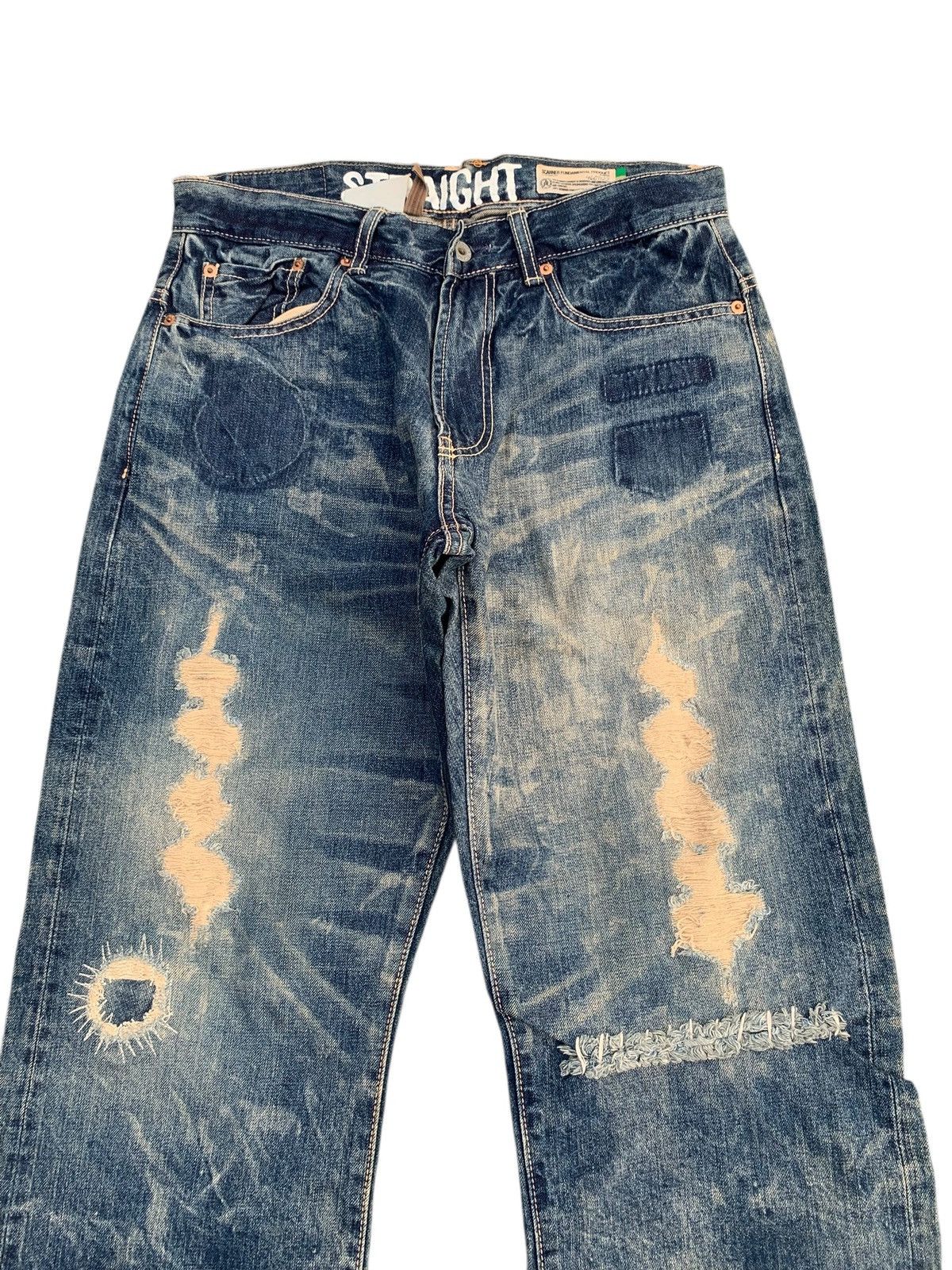 Tornado Mart RARE💥SCANNER FUNDAMENTAL SELVEDGE CLAWMARK DISTRESSED DENIM Size US 32 / EU 48 - 5 Thumbnail