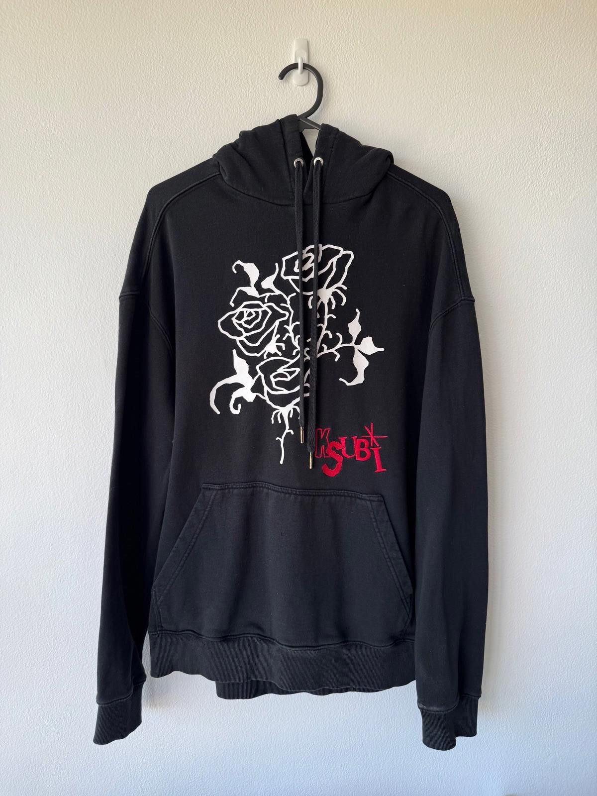 Ksubi mens black rose biggie hoodie jumper extra small xs