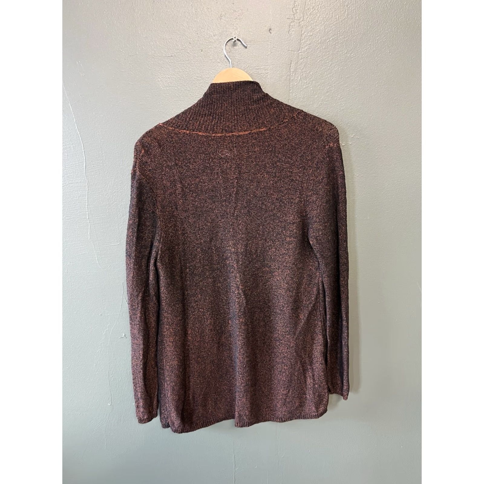 Vintage Chicos Womens Silk Cardigan Open Front Brown Size 1 Long Sleeve Sweater Women Size XS / US 0-2 / IT 36-38 - 2 Thumbnail