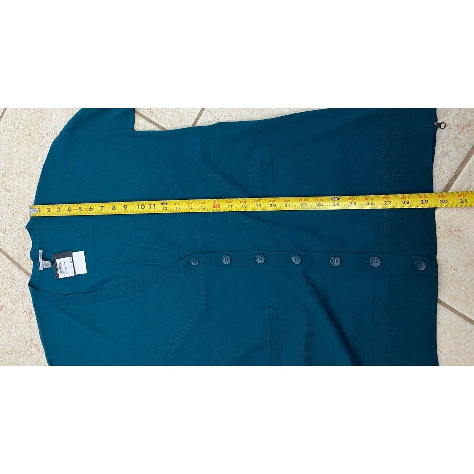 Nordstrom NWT Halogen Nordstrom Merino Wool V-Neck Cardigan Teal Size L / US 10 / IT 46 - 7 Thumbnail