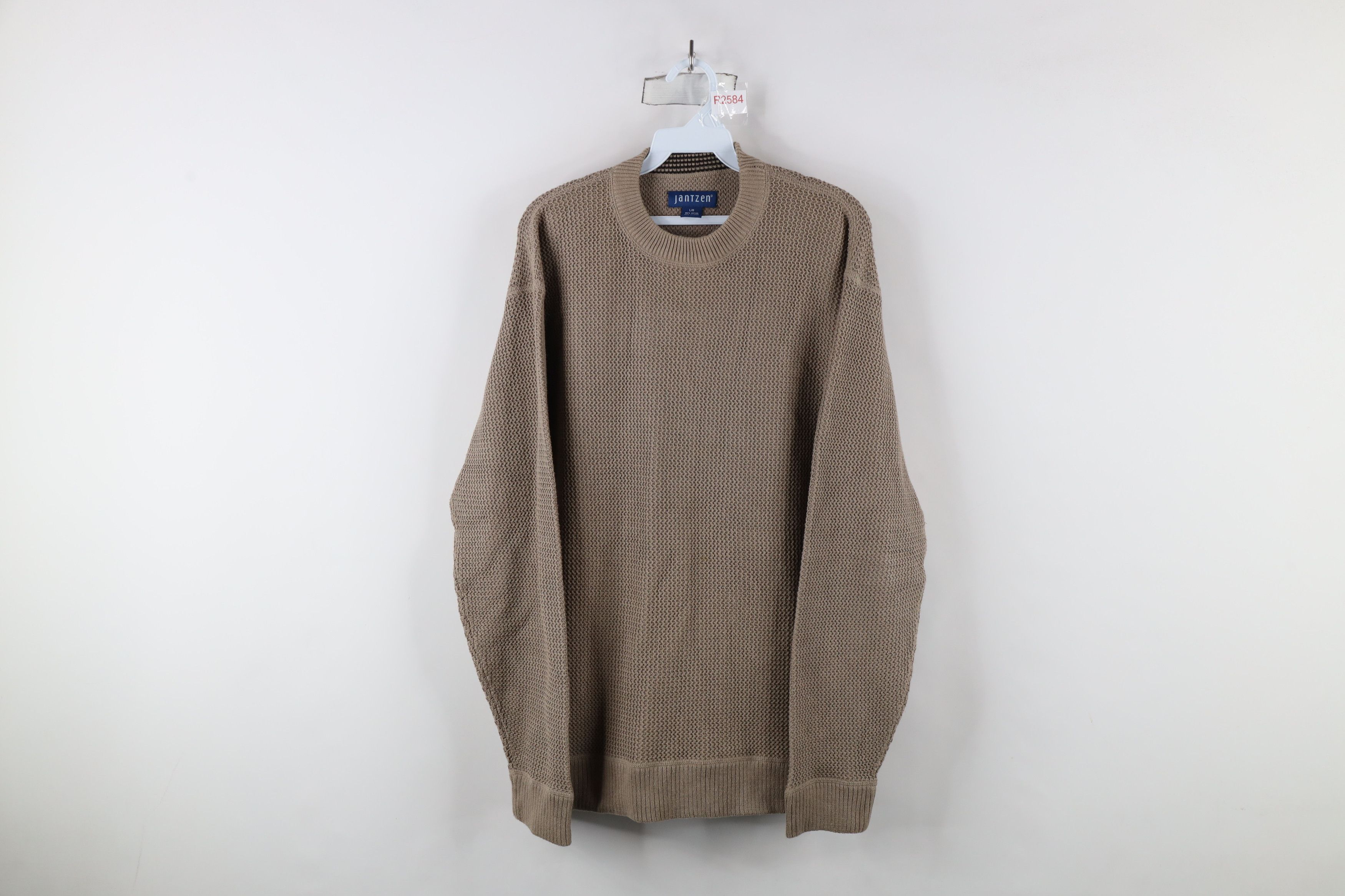 Vintage Vintage 90s Streetwear Thermal Knit Weave Sweater Beige Size US L / EU 52-54 / 3 - 1 Thumbnail