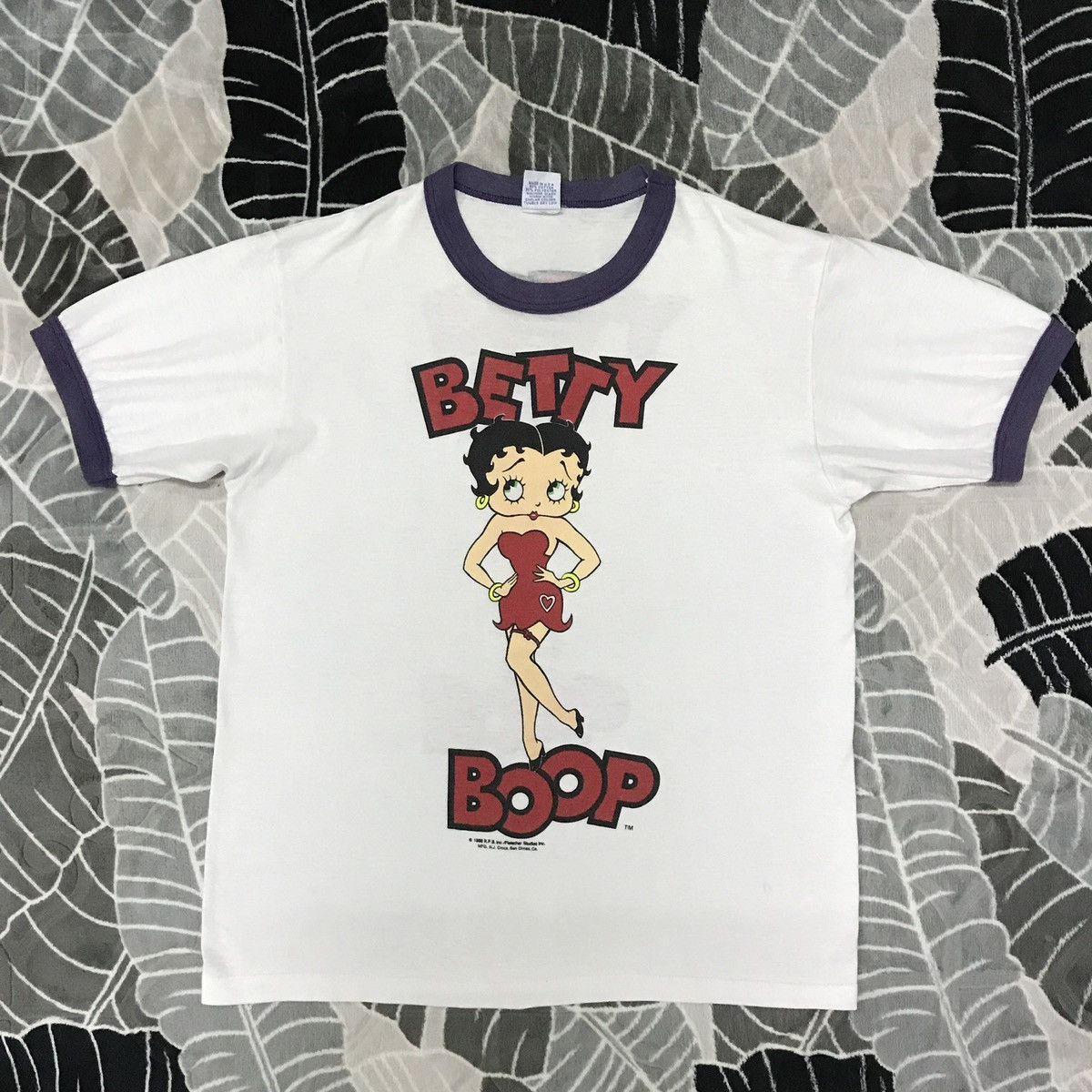 Cartoon Network × Vintage VINTAGE Betty Boop Mirror Print Ringer cr1988 Size US L / EU 52-54 / 3 - 1 Thumbnail