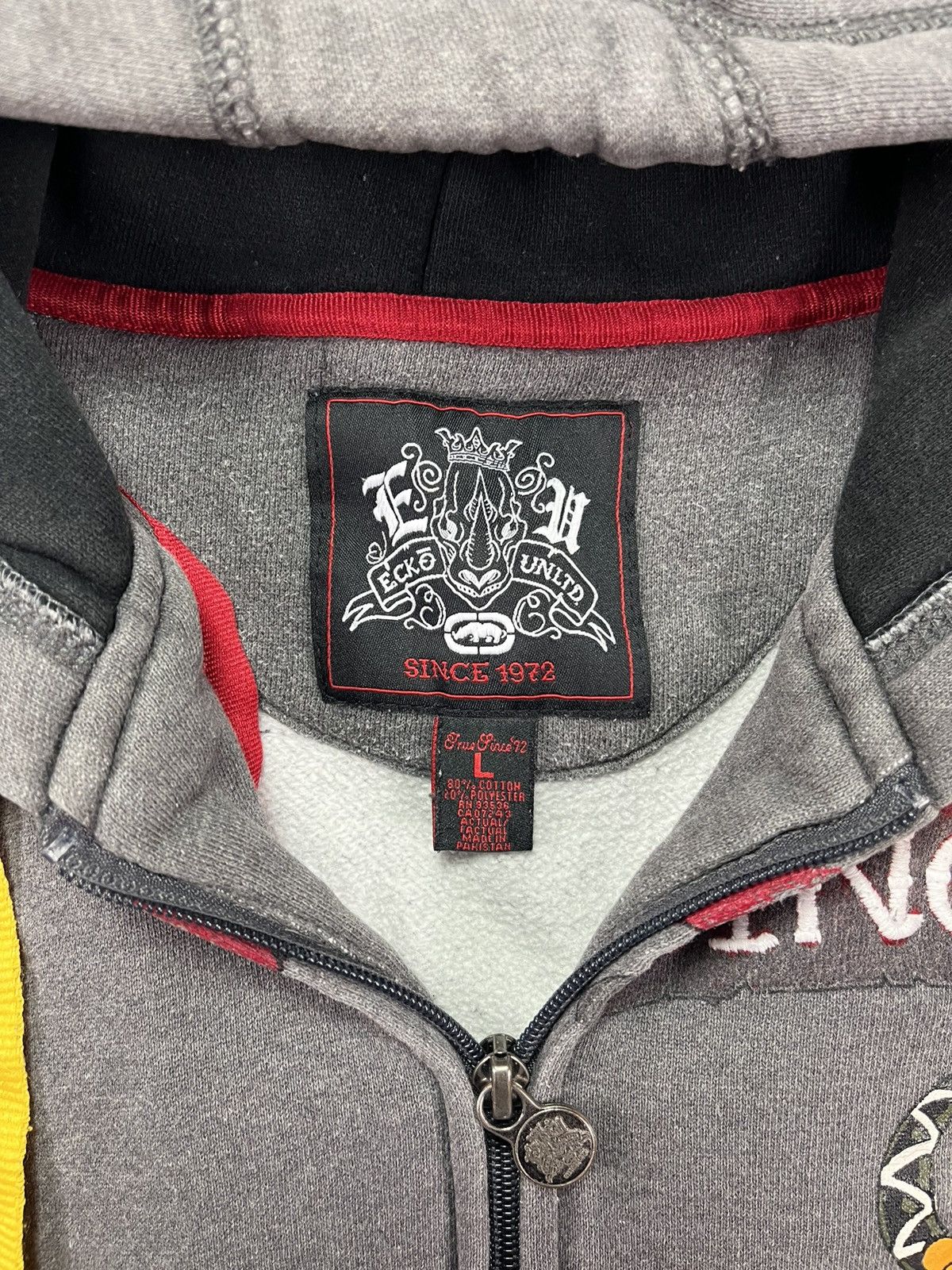 Ecko Unltd. Ecko Unltd Multilogo Embroidered Baggy Faded Zip Hoodie L XL Size US L / EU 52-54 / 3 - 10 Thumbnail