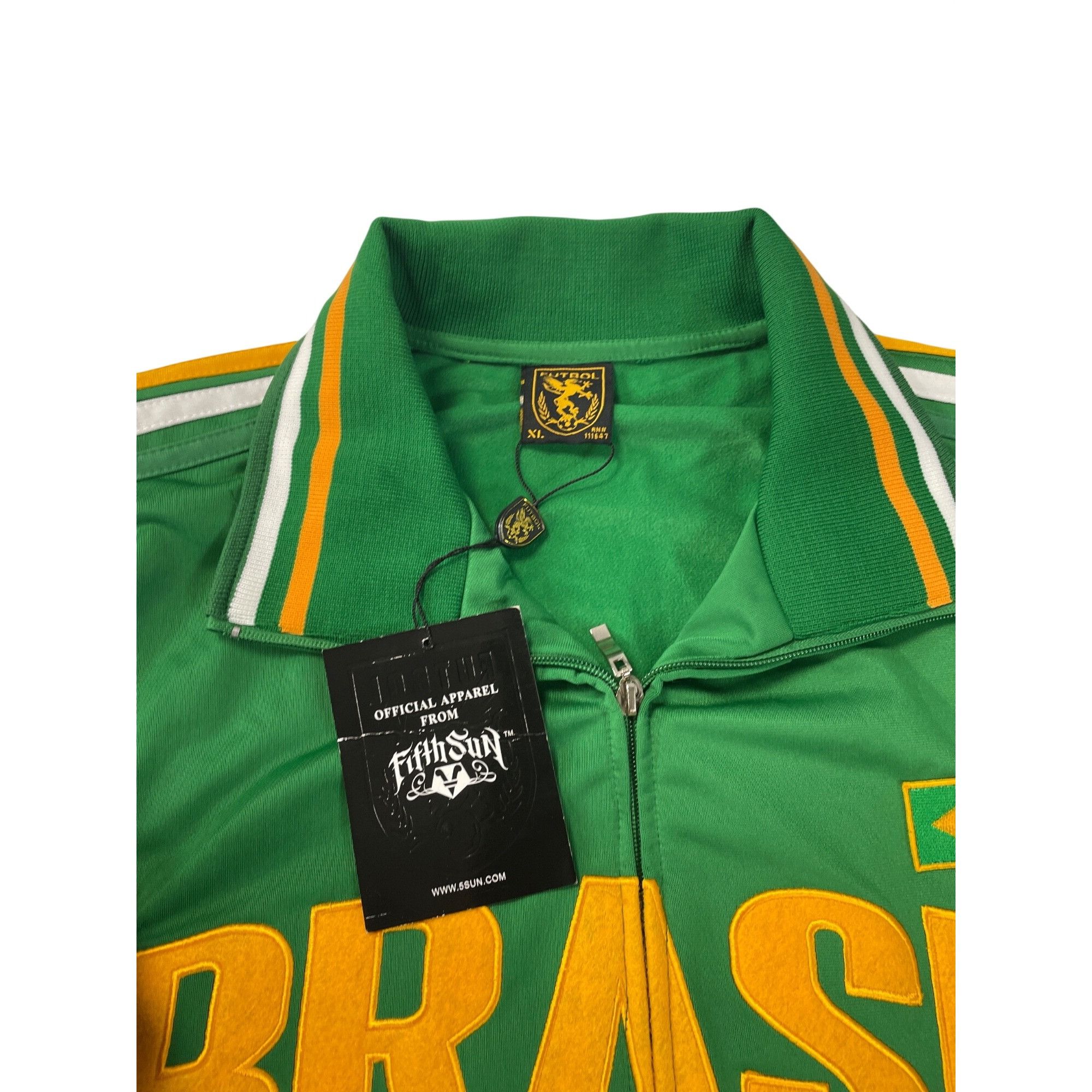 Other Fifth Sun Brazil mens green full zip track varsity jacket Sz Size US XL / EU 56 / 4 - 6 Thumbnail