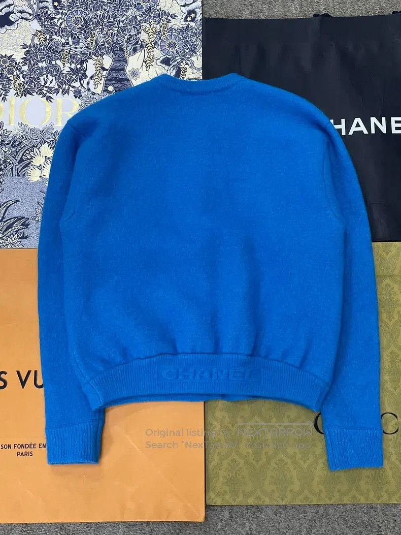 Chanel Chanel Blue round-neck knitted cardigan coat Size XS / US 0-2 / IT 36-38 - 3 Thumbnail
